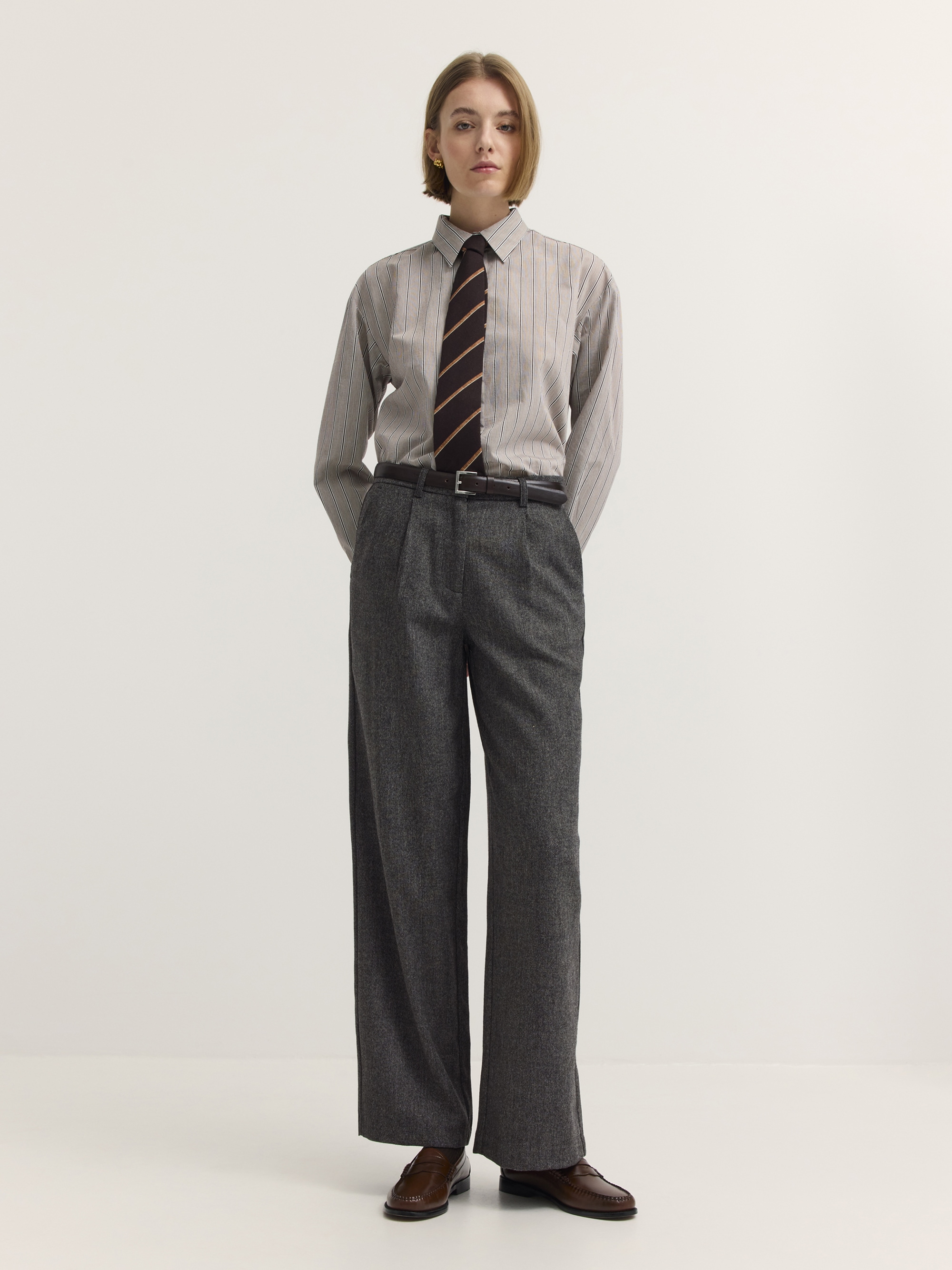 bugatti Stoffhose »Modern Fit«  Modern Fit Wollmix Bundfalte