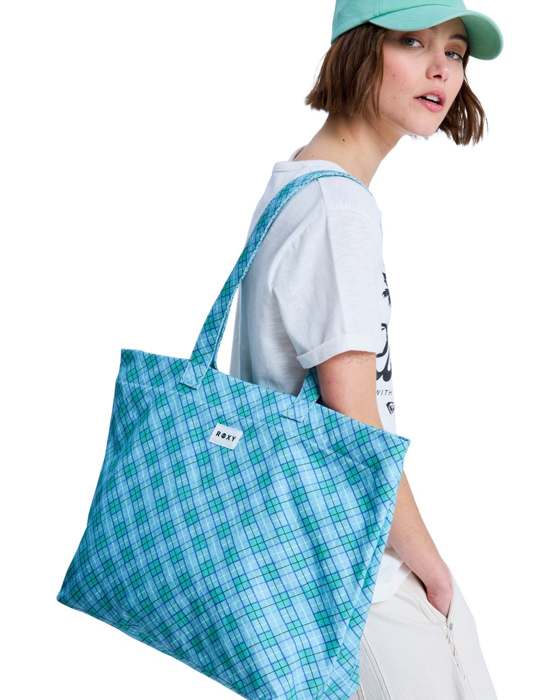 ROXY Damen Strandtasche "Sweeter Than Honey"katydid as if plaid, Baumwolle, Taschen