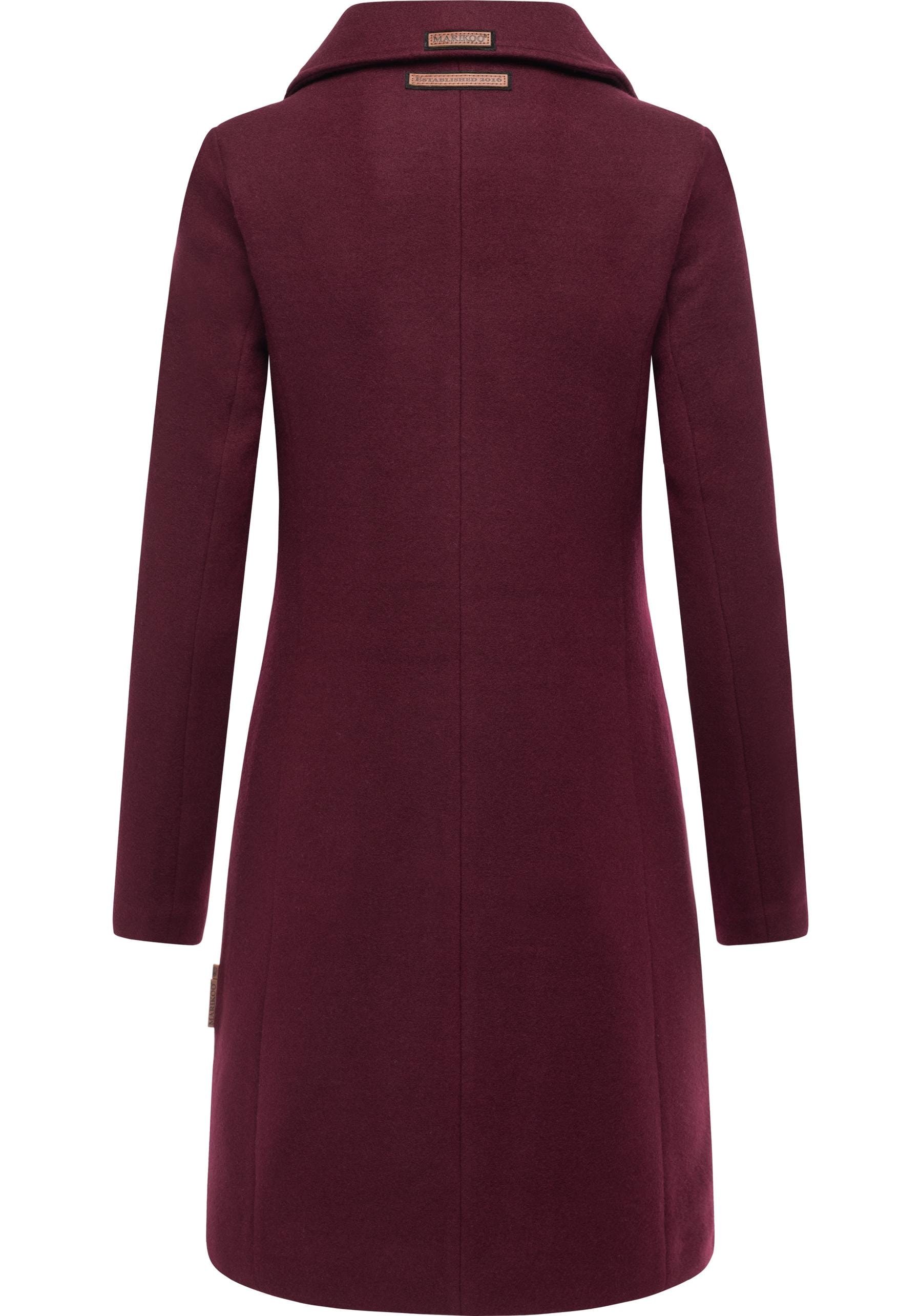 Marikoo Wollmantel »Nanakoo«, edler Damen Trenchcoat in Woll-Optik