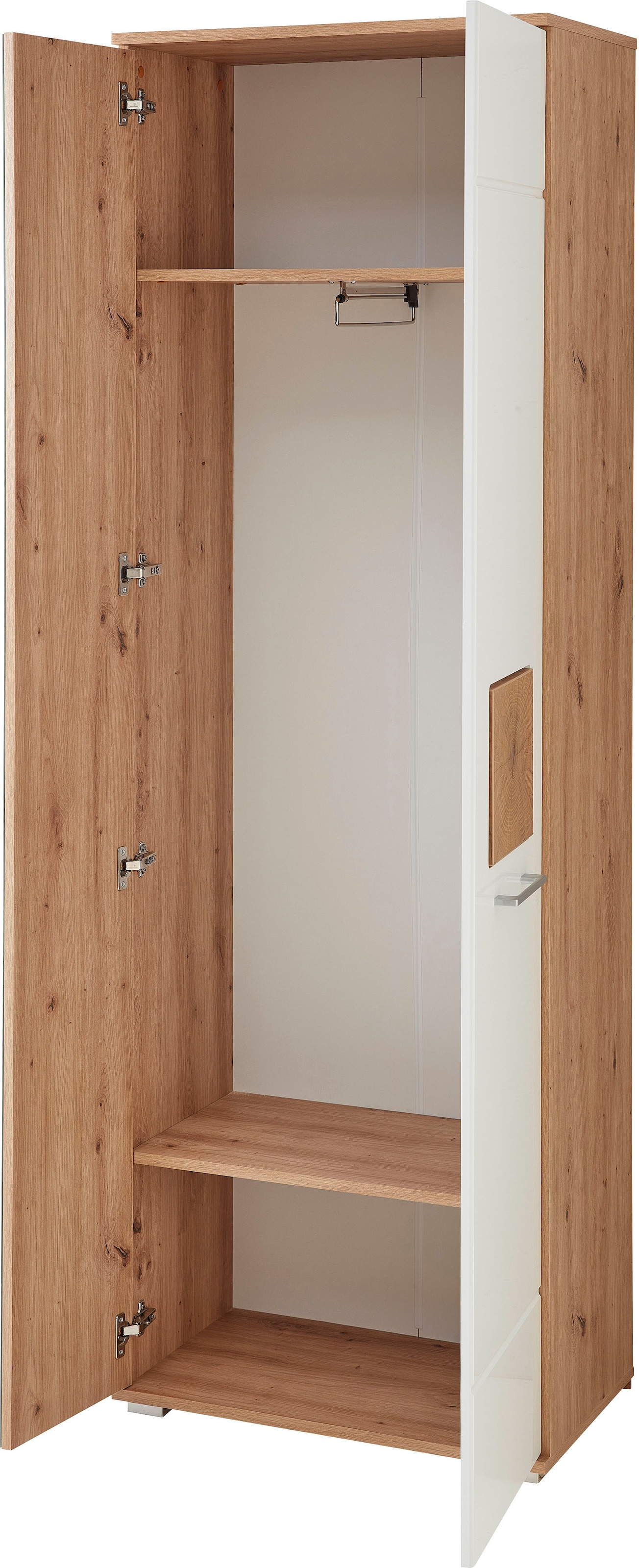 Innostyle Garderobenschrank »Fun Garderobenschrank, 65x195x38cm (B/H/T)«, (1 St.), 2 türig, 3 Einlegeböden, Softclose, ABS Kantenschutz