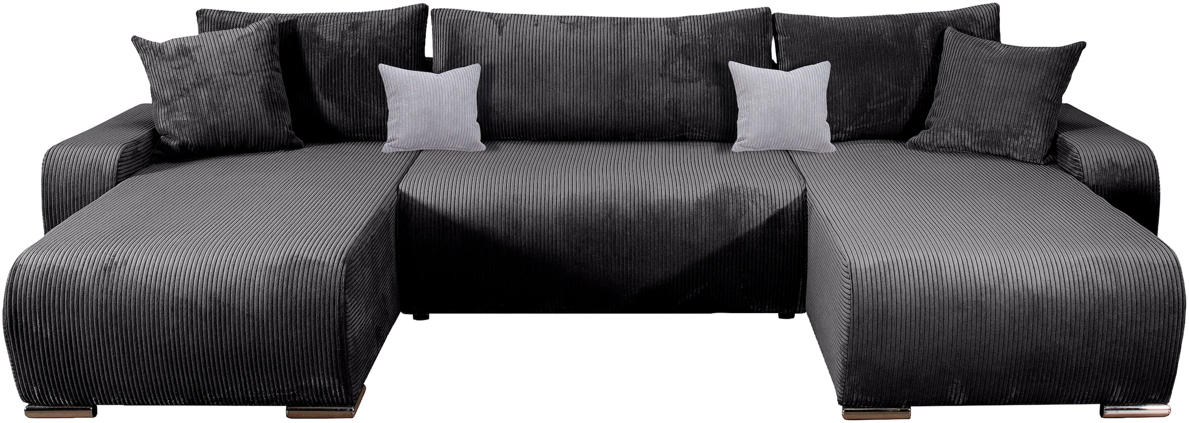 COLLECTION AB Wohnlandschaft »Paola U-Form«, mit Schlaffunktion, Stauraum, Zierkissen und Bonnellfederkern, Cord