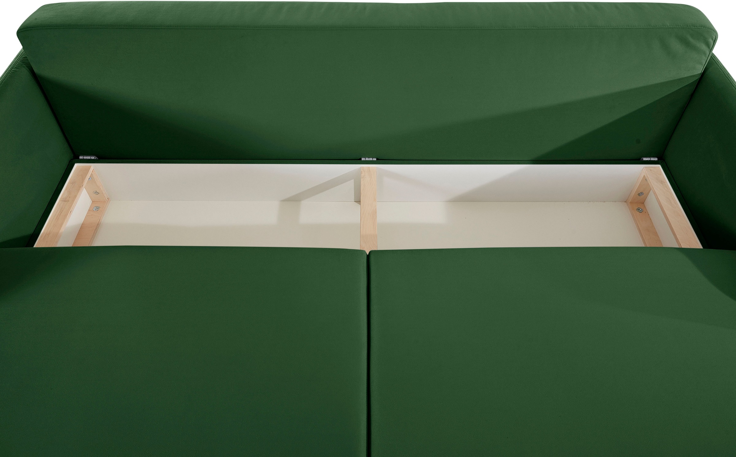 INOSIGN Schlafsofa »Emily«, incl. Bettfunktion und Bettkasten, Seitentache im Armteil, Federkern