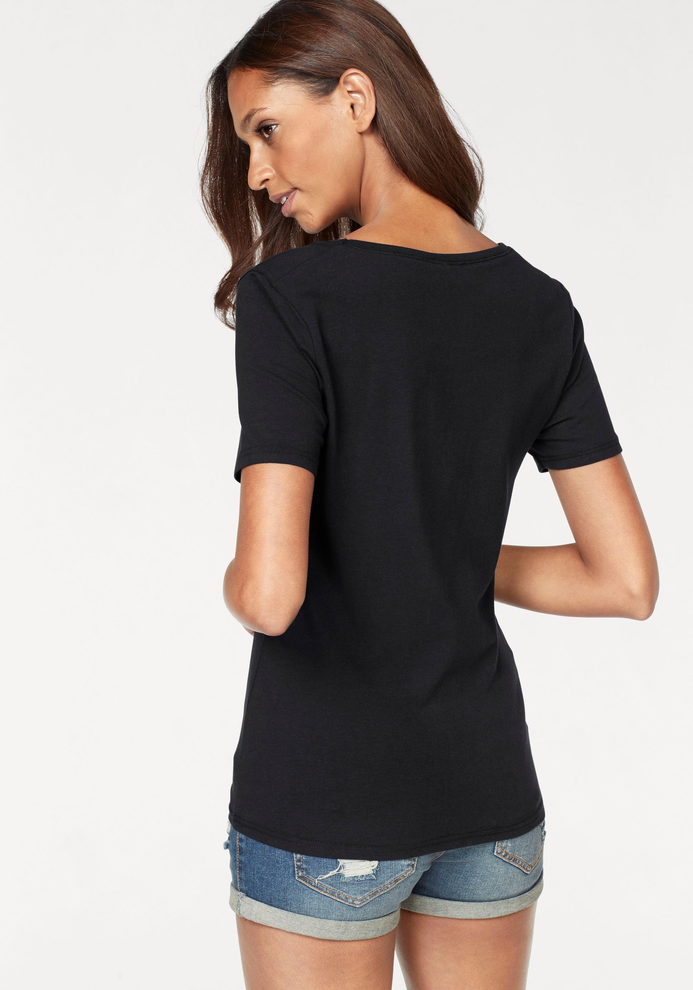 Vivance T-Shirt »aus elastischer Baumwoll-Qualität«, (2er-Pack)