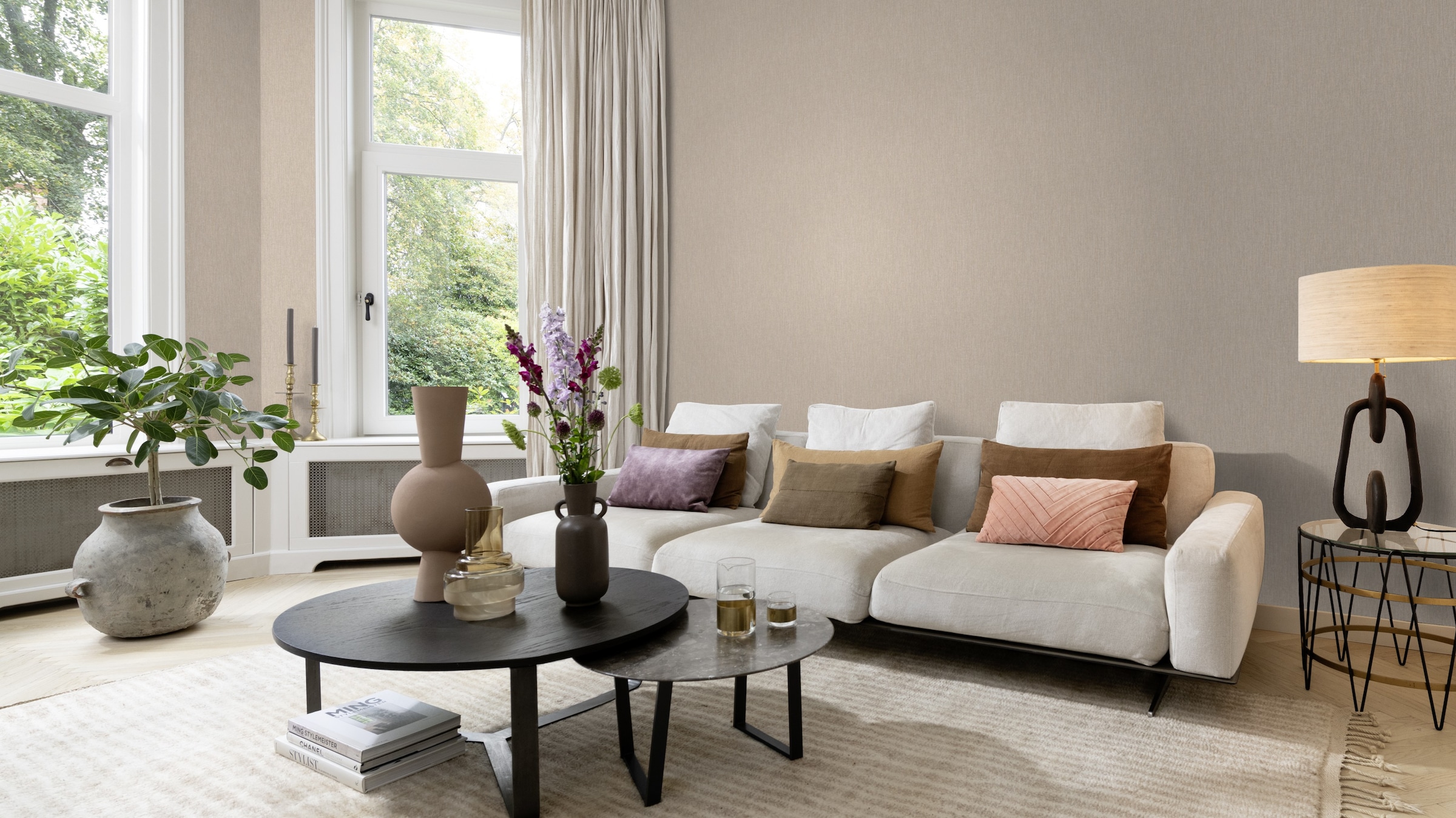 Rasch Papiertapete »Tapete mit Leinenoptik in Beige«, unifarben, Textiloptik