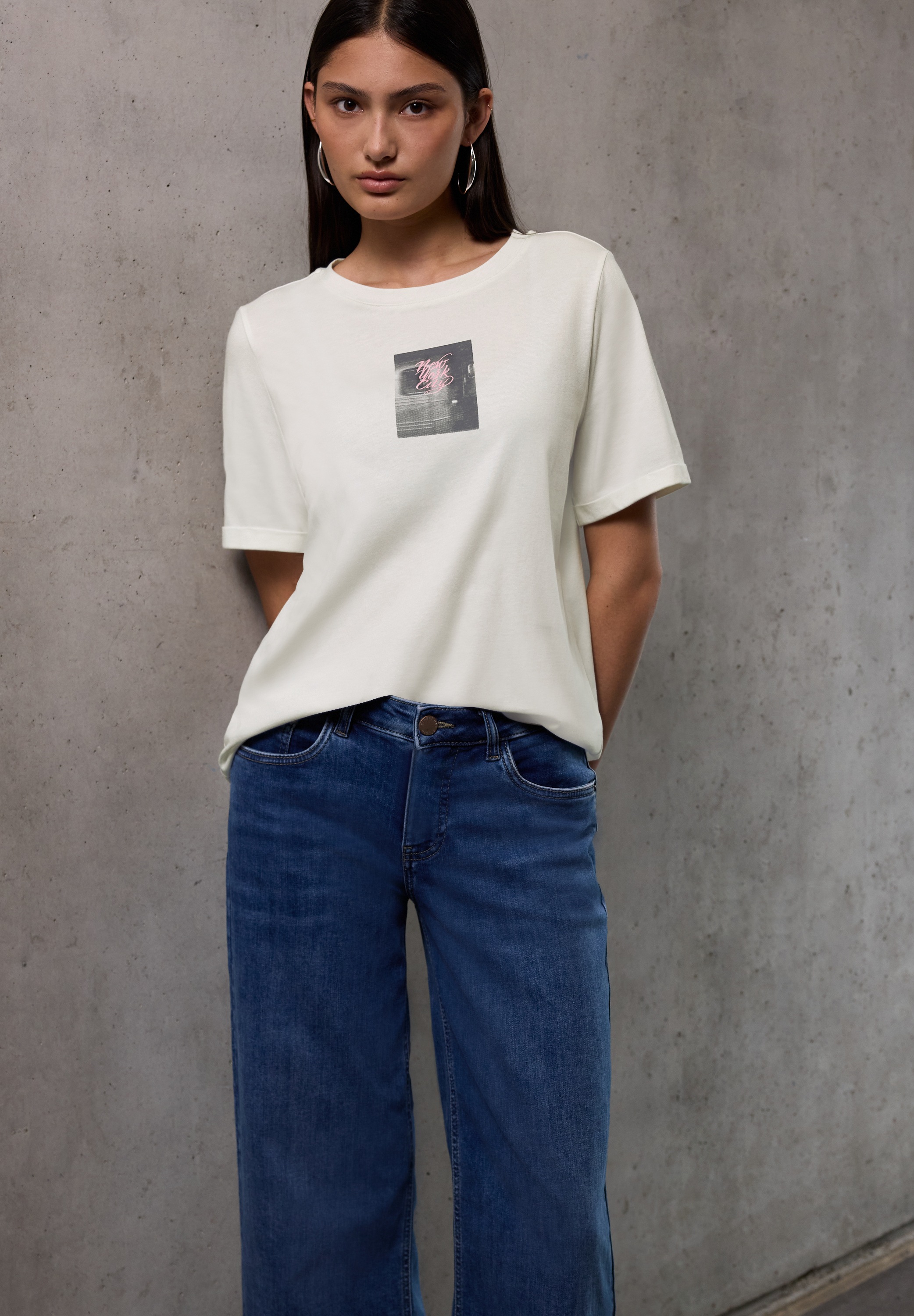 STREET ONE STUDIO T-Shirt mit Rundhalsausschnitt günstig online kaufen