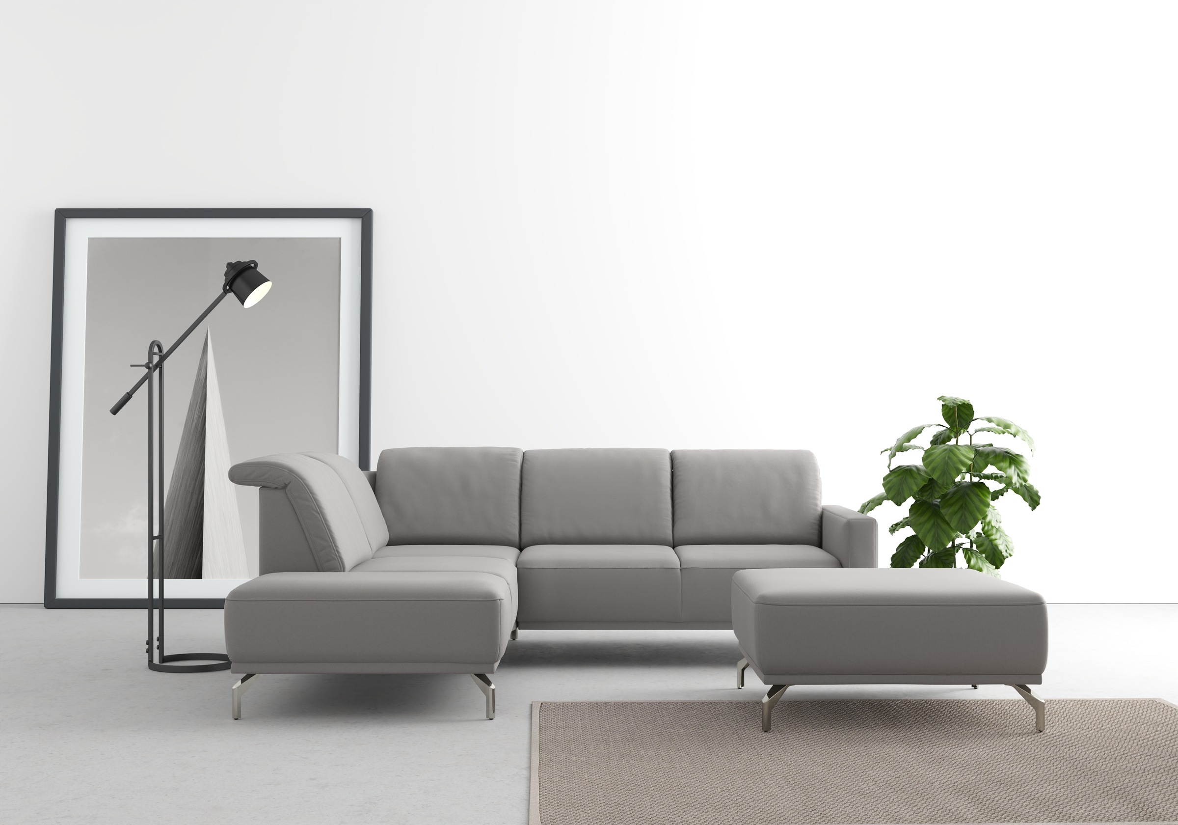 Ecksofa SIT & MORE "Bailando L-Form", grau, B:249cm H:84cm T:205cm, Sofas, Ecksofa, wahlweise mit Kopfteilverstellung und Vorziehsitz, motorisch 7