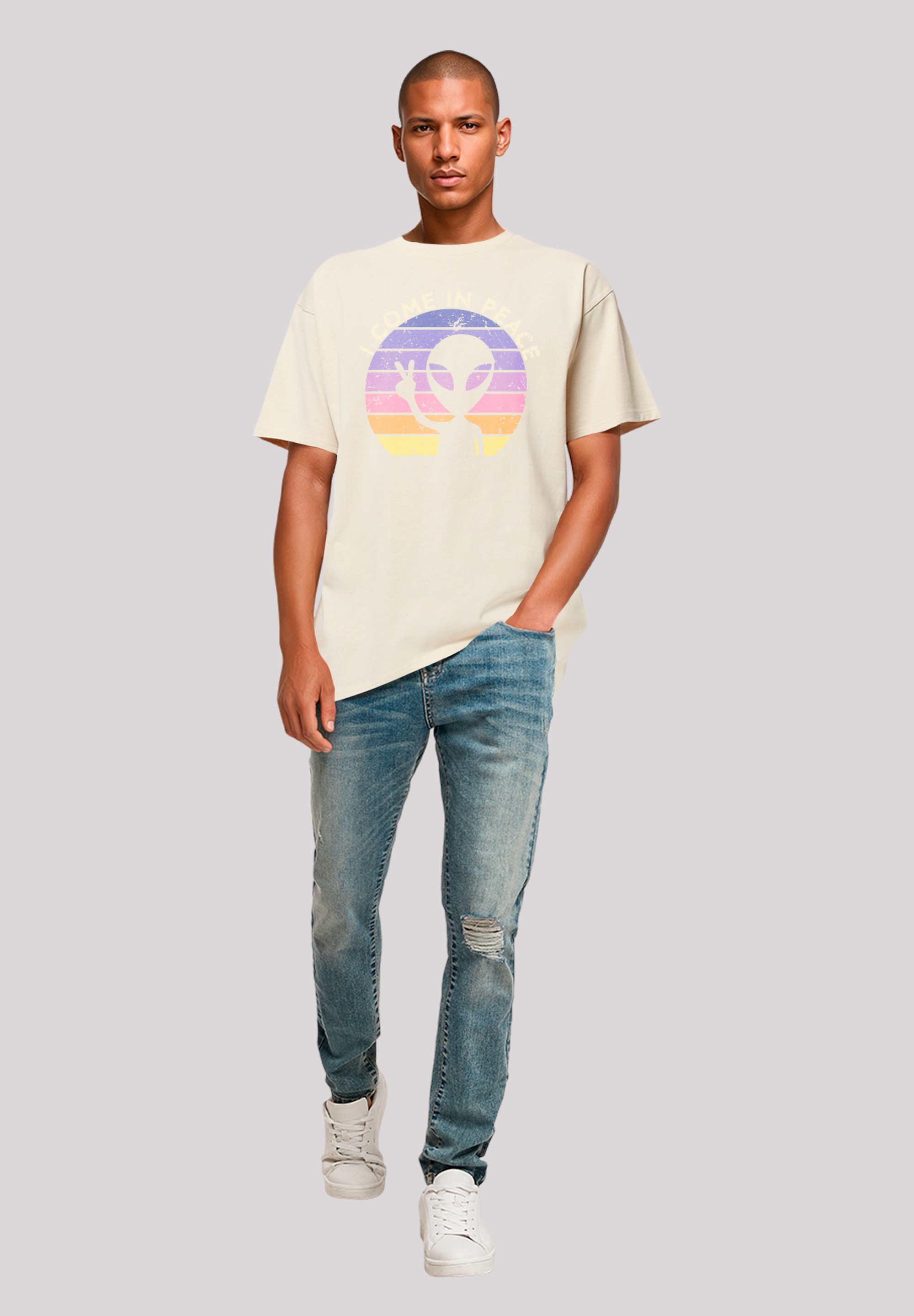 F4NT4STIC T-Shirt »Alien Peace Sunset«, Premium Qualität