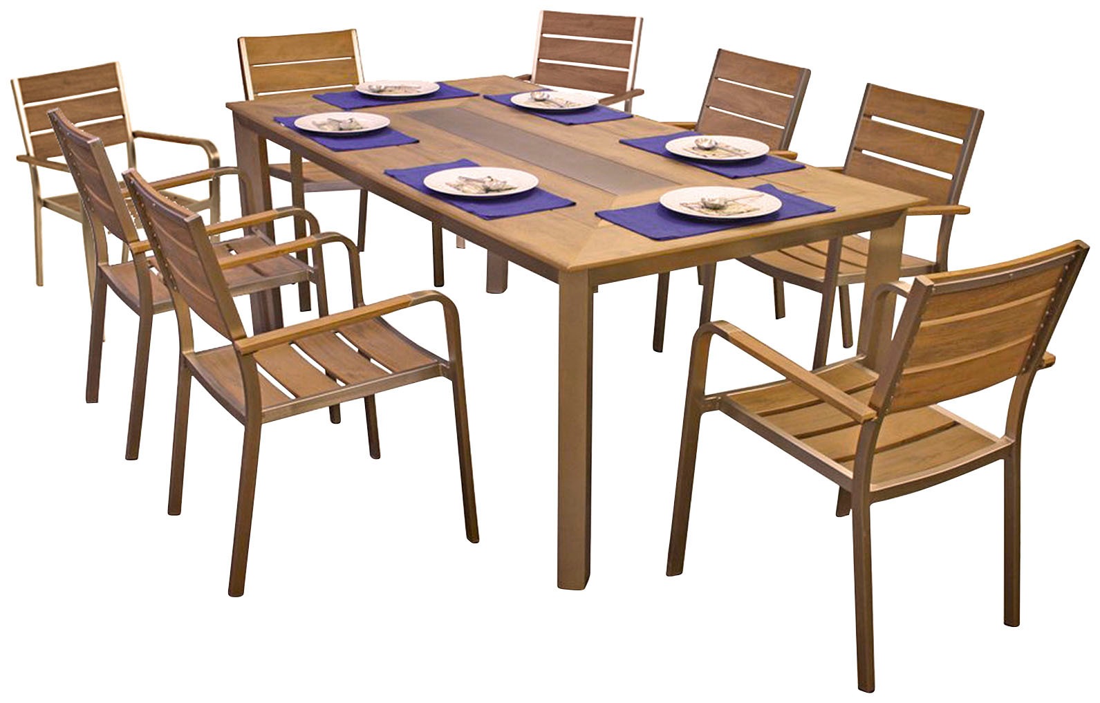 Garden Pleasure Garten-Essgruppe "FLORENCE" 9 Stk. tlg. mit platzsparenden günstig online kaufen