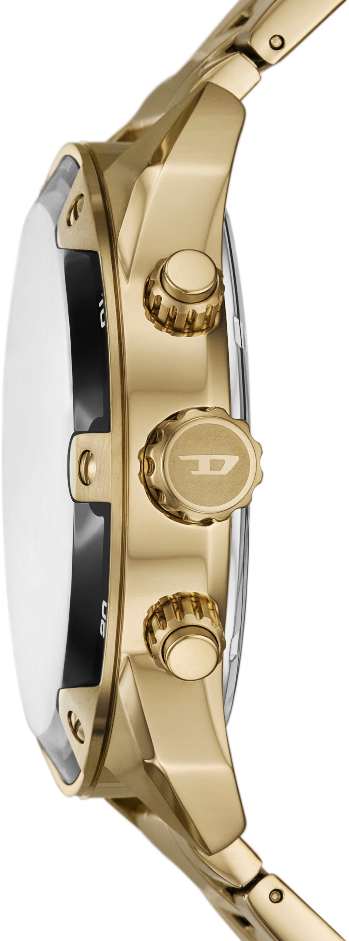 Diesel Chronograph »SPIKED«, Quarzuhr, Armbanduhr, Herrenuhr, Edelstahlarmband, Stoppfunktion, Tag