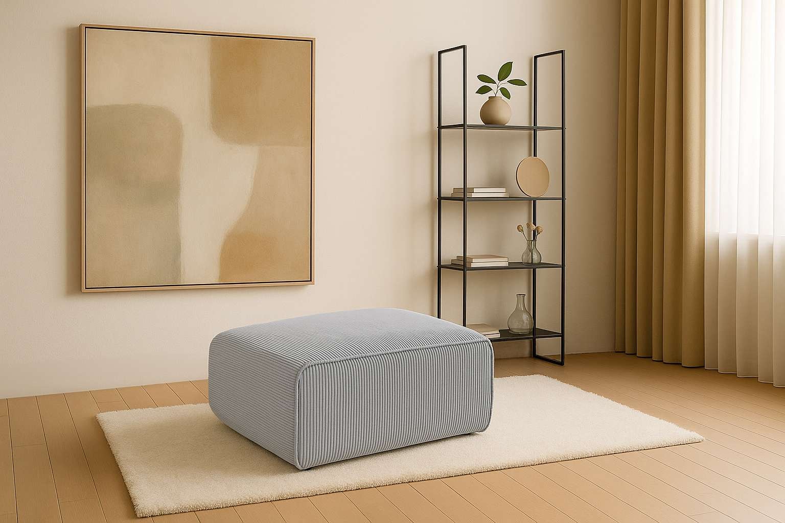 andas Polsterhocker "Noord 92/66 cm", mit Kedernaht, schöne Serienergänzung günstig online kaufen