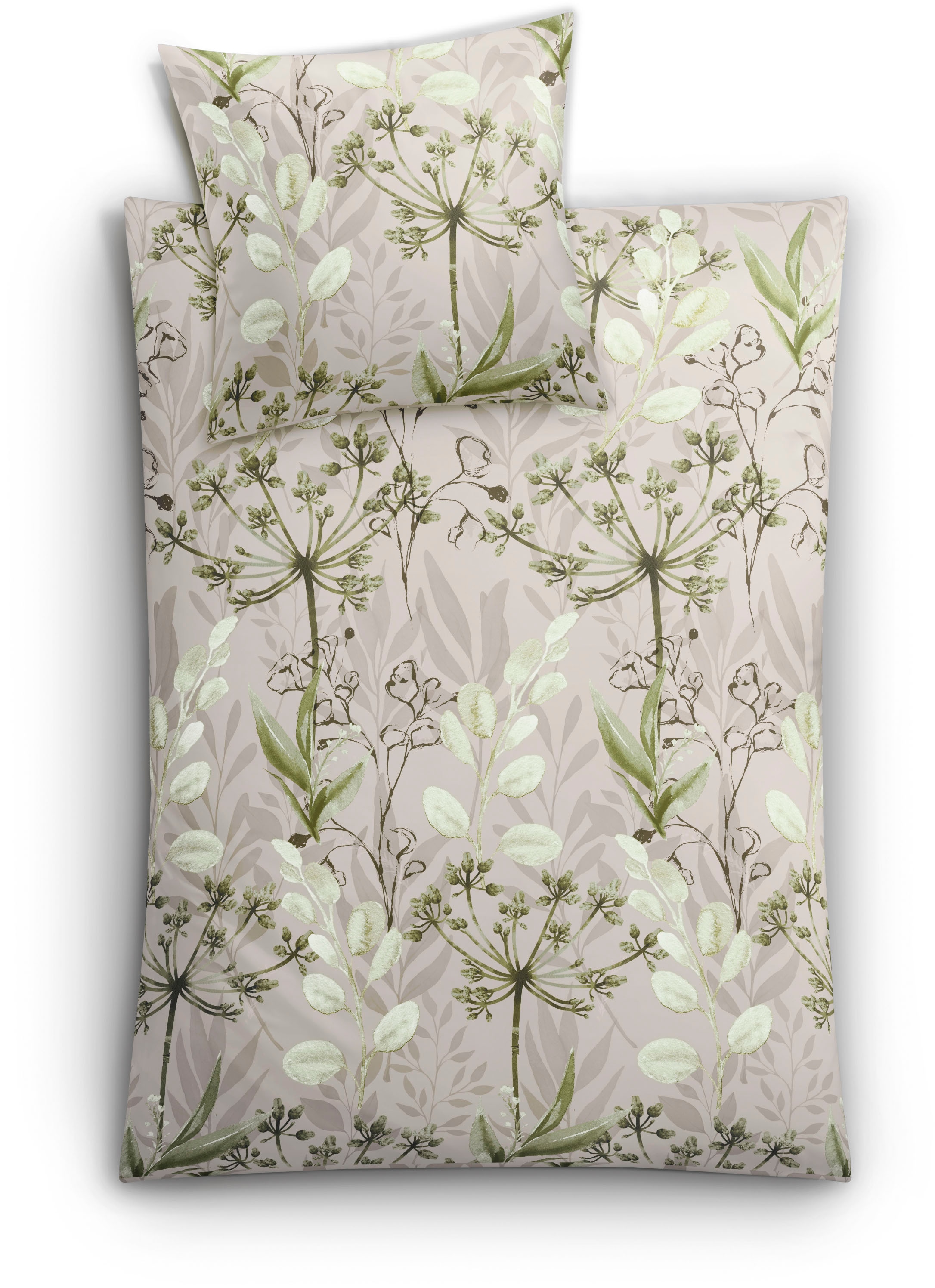 Kleine Wolke Bettwäsche "Lukardis" 2 Stk. tlg. mit Blättern und Gräsern günstig online kaufen