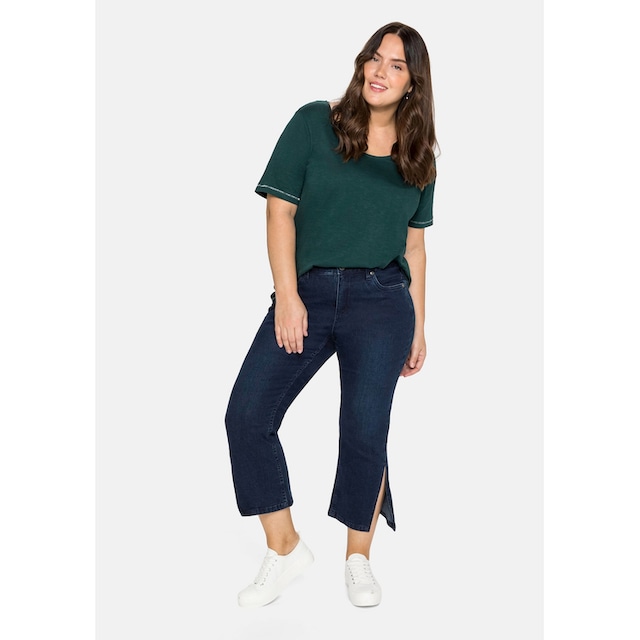 Sheego Bootcut-Jeans »Große Größen«, in 7/8-Länge mit hoch geschlitztem  Saum für kaufen | BAUR