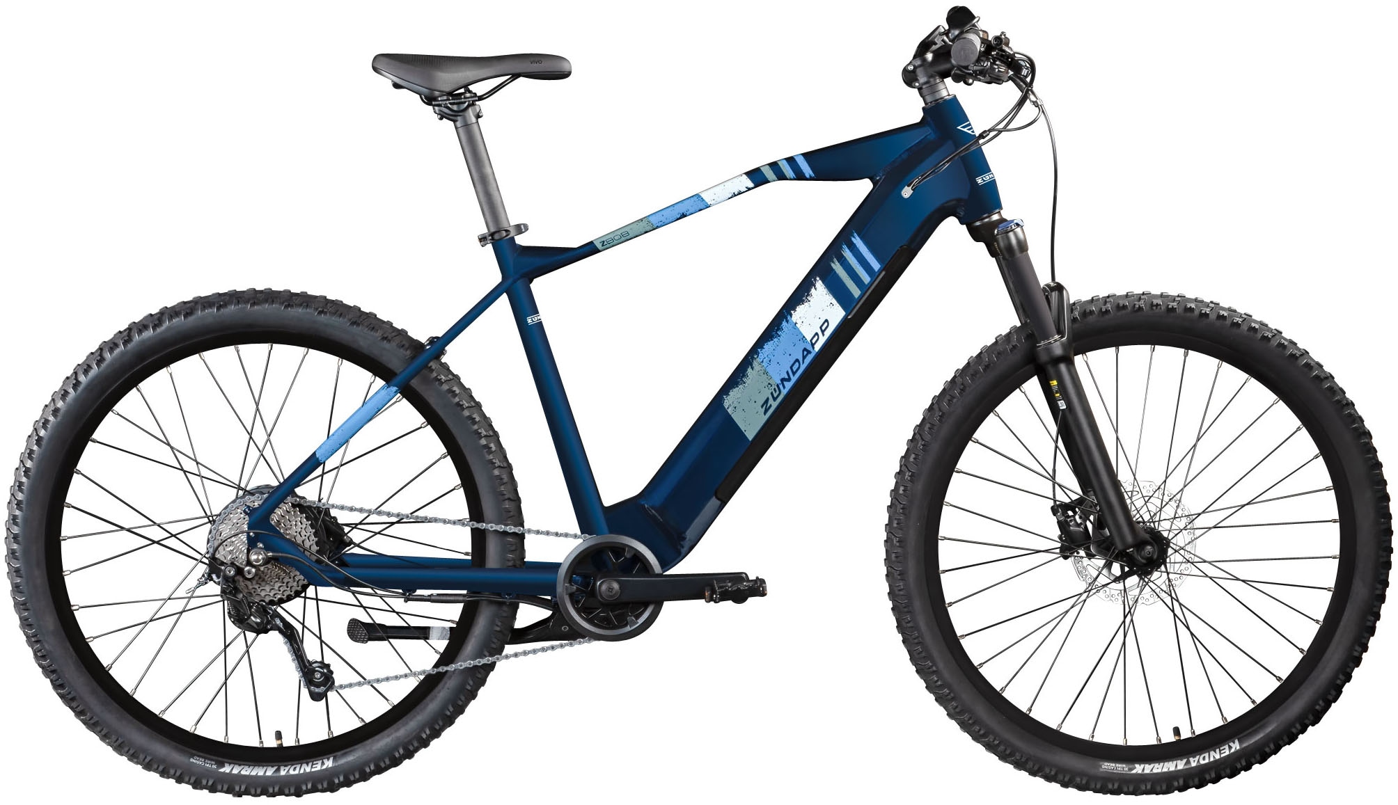 ZÜNDAPP E-Bike "Z808", 50cm, 27,5 Zoll (69,85cm), blau, Elektrofahrräder, Pedelec, Elektrofahrrad für Damen und Herren, MTB