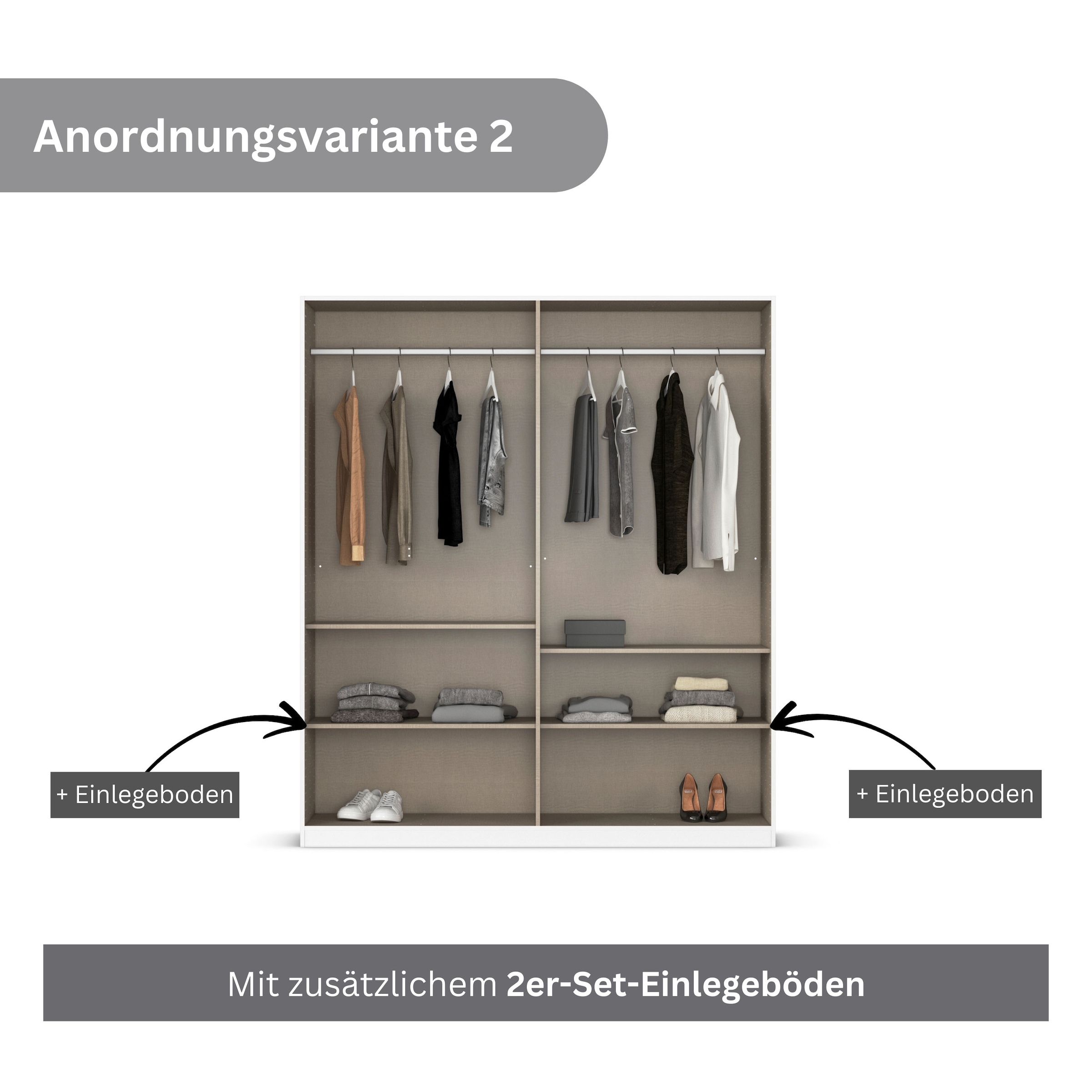 rauch Drehtürenschrank »Kleiderschrank Kleiderschränke Schrank Garderobe AGORDO mit Glasfront«, (in zwei Griff-Farben), durchdachte Innenausstattung, in 6 Breiten und 2 Höhen MADE IN GERMANY