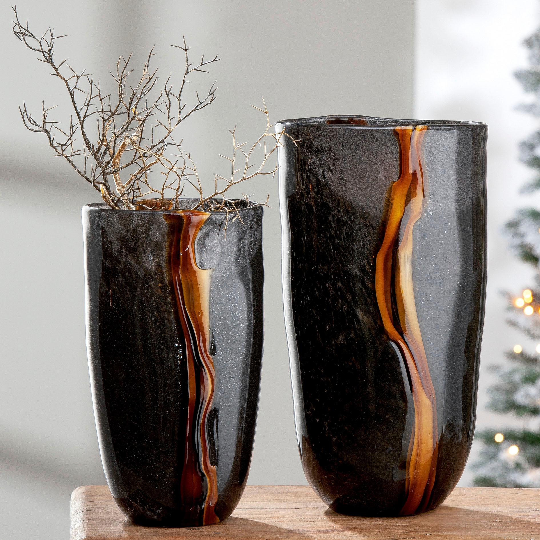 Casablanca by Gilde Tischvase »Turmalin«, (1 St.), dekorative Vase aus Glas, Blumenvase