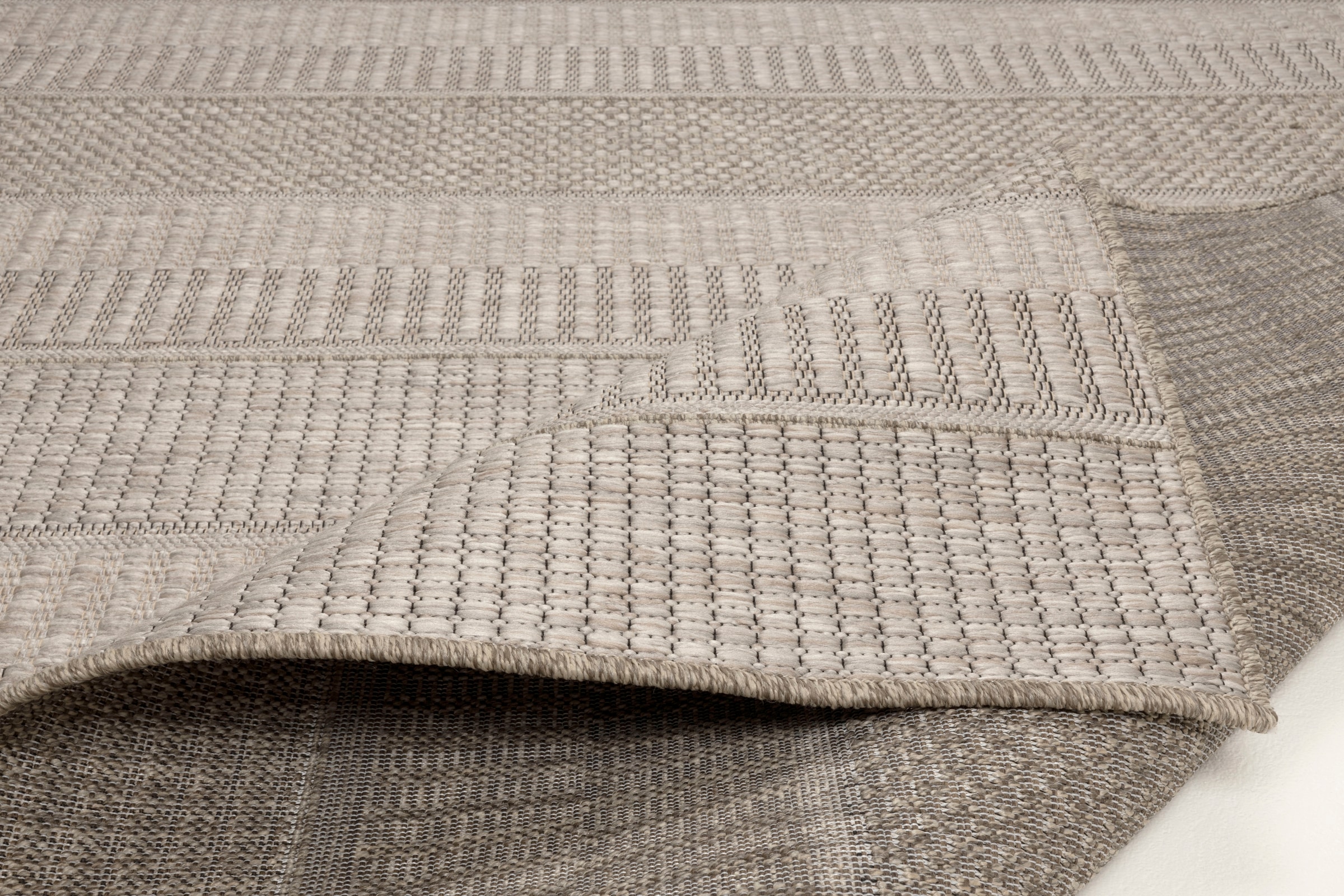 Gino Falcone Teppich »Mariella GF-136«, rechteckig, 6 mm Höhe, modernes Streifen Design, meliert, In- und Otdoor geeignet