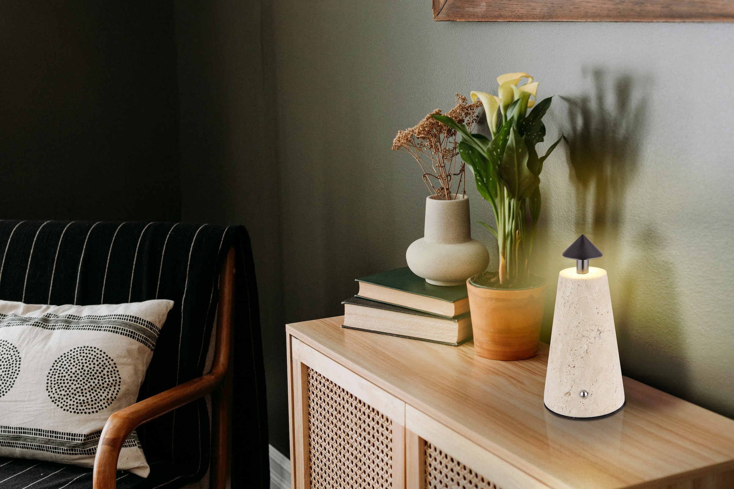 GLOBO LIGHTING Tischleuchte »LIVA« LED-Modul 1 Stk. warmweiß - kaltweiß Tischlampe Nachttischlampe Deko-Tischleuchte Schlafzimmer