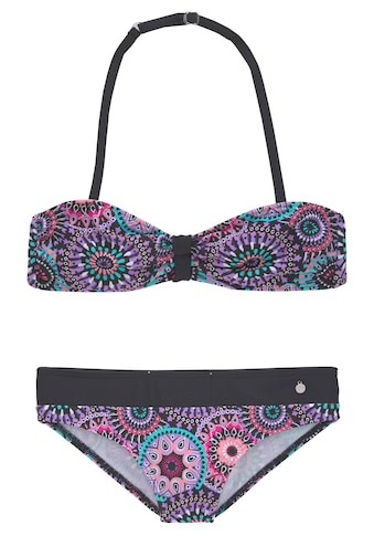 Bandeau-Bikini, mit coolem Print