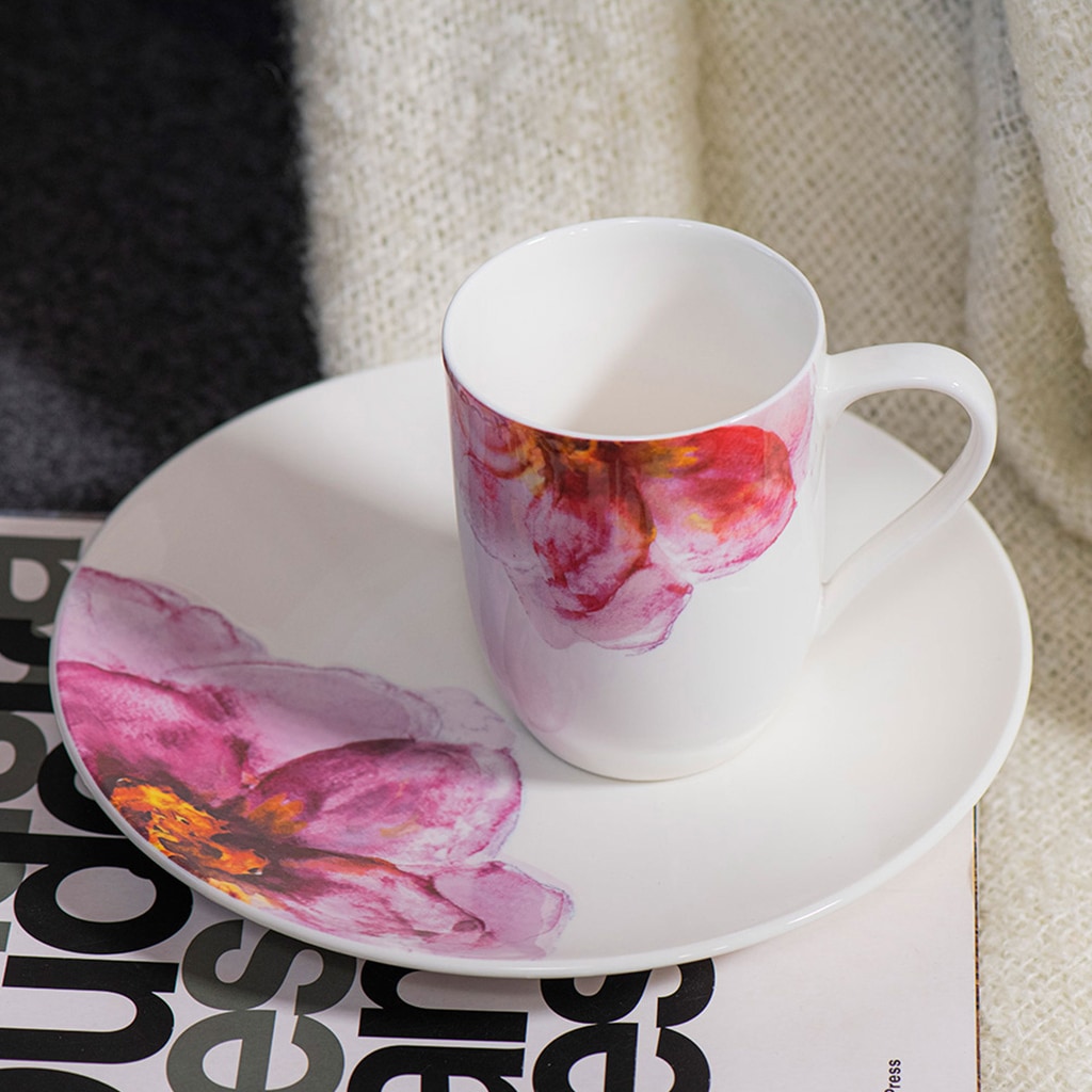 Villeroy & Boch Geschirr-Set »Frühstücks-Set Rose Garden 8er Set weiß-rosa«