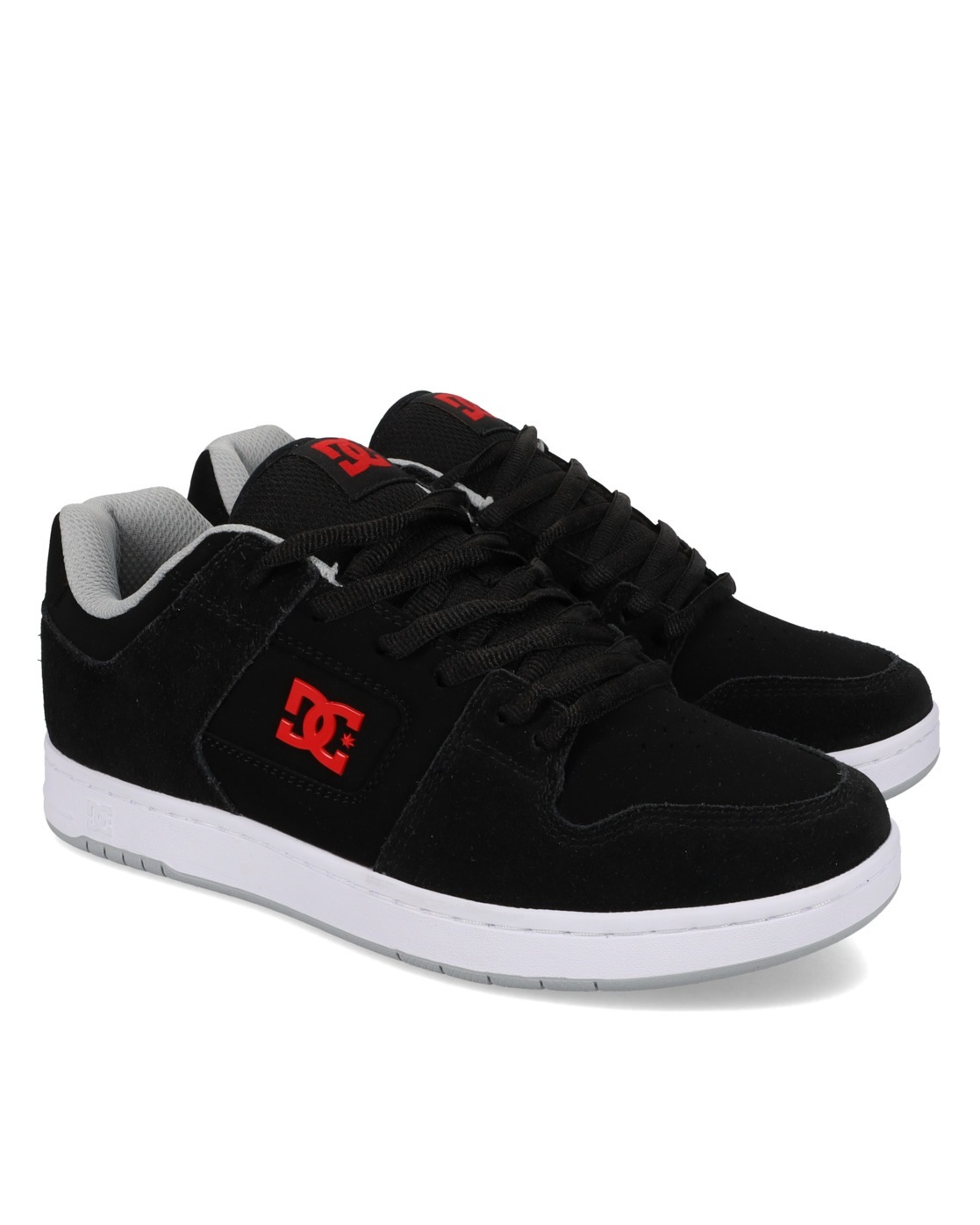 Sneaker DC SHOES "Manteca", Herren, Gr. 8(40,5), schwarz, schwarz, rot, Obermaterial:Obermaterial: Leder (Kuh) / Futter: Textil / Außensohle: Gummi;, Schuhe Sneaker