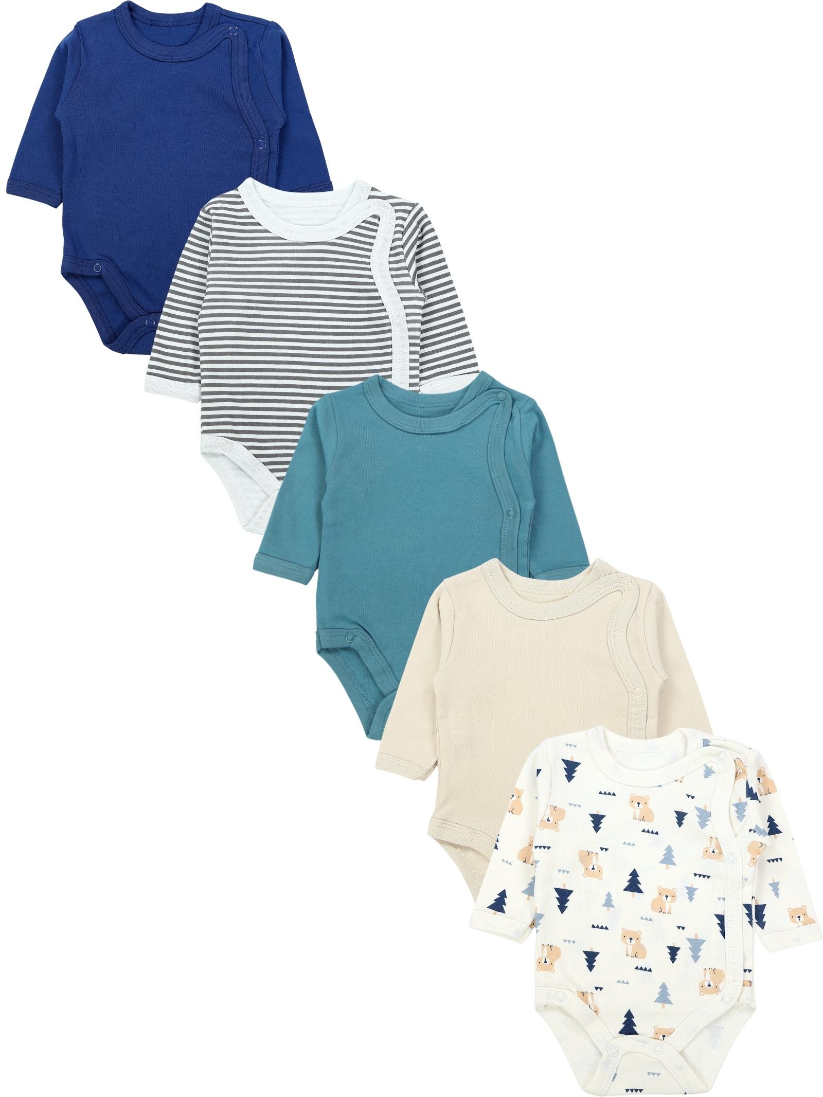 TupTam Langarmwickelbody "Wickelbody Baby Langarm Wickelbody 5er Pack"
