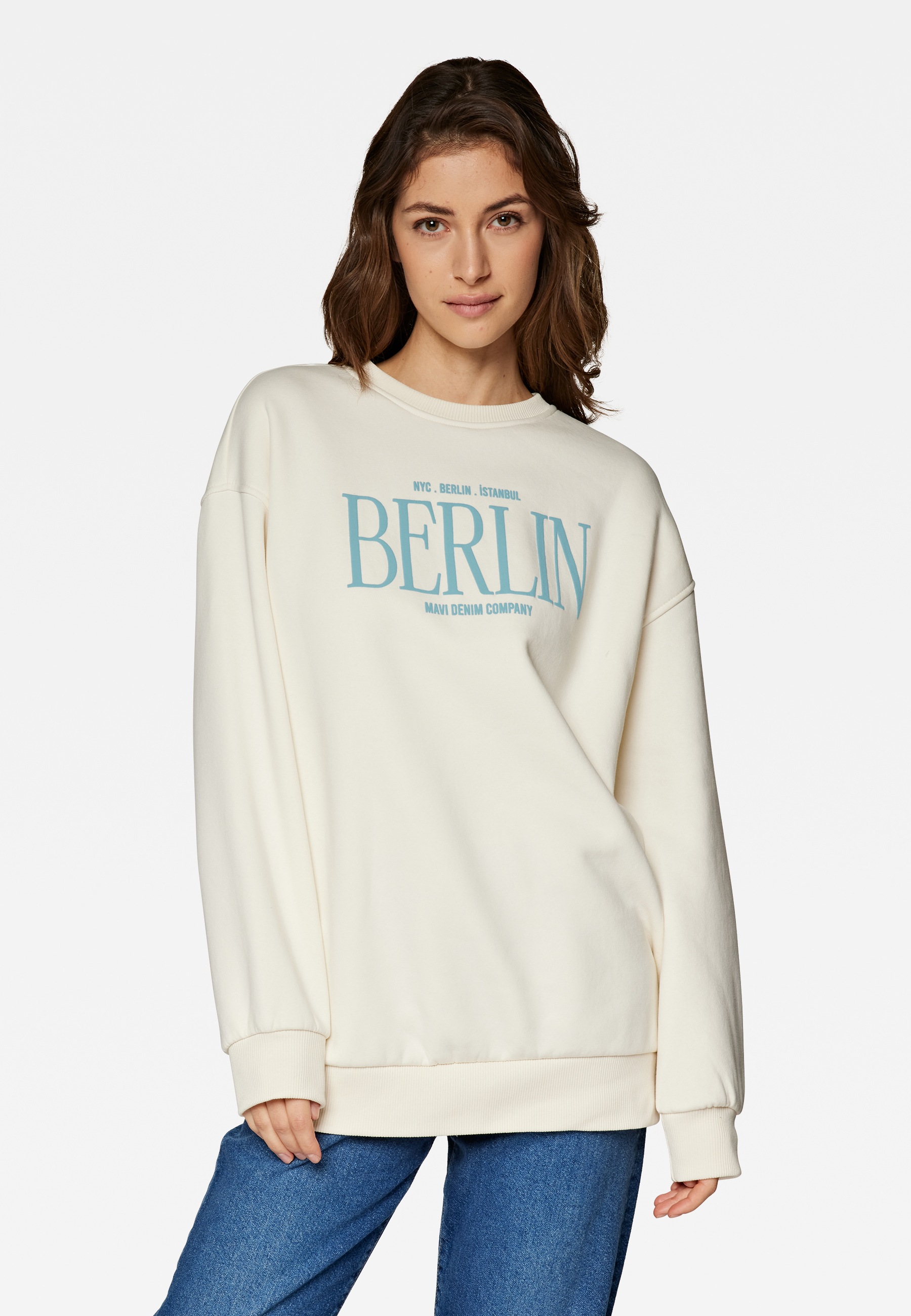 Mavi Rundhalspullover »BERLIN PRINTED SWEATSHIRT«, Sweatshirt mit Berlin Print