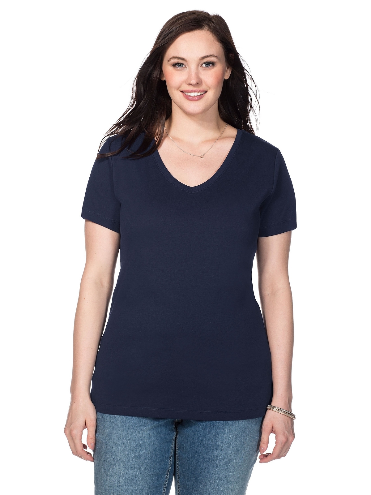 Sheego T-Shirt »Große V-Ausschnitt | für BAUR mit bestellen Größen«
