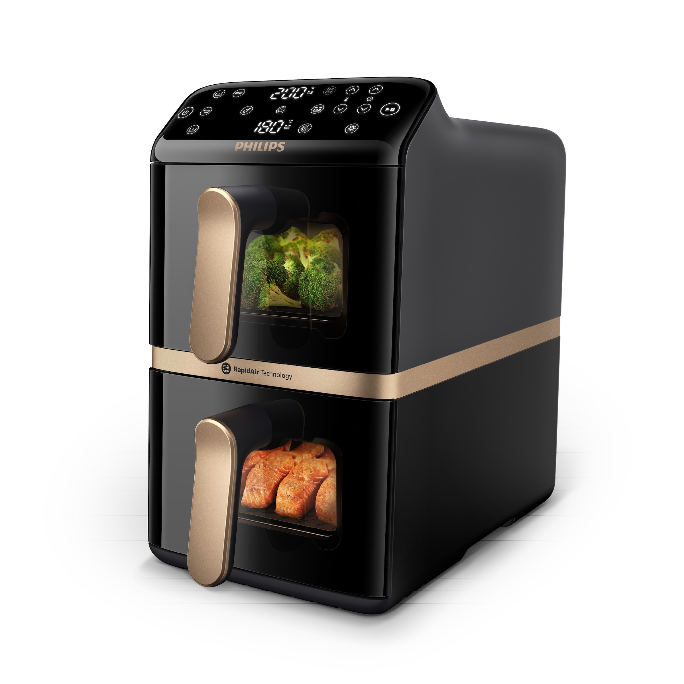 Philips Heißluftfritteuse "NA462/70 4000 Series Stacked Dual Basket und 10L günstig online kaufen