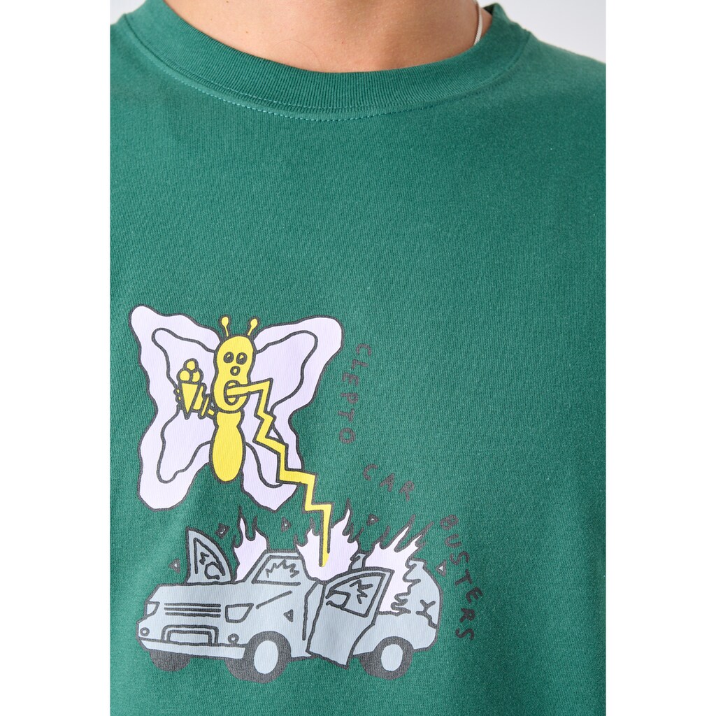 Cleptomanicx T-Shirt »Butterfly Buster«, (1 tlg.)