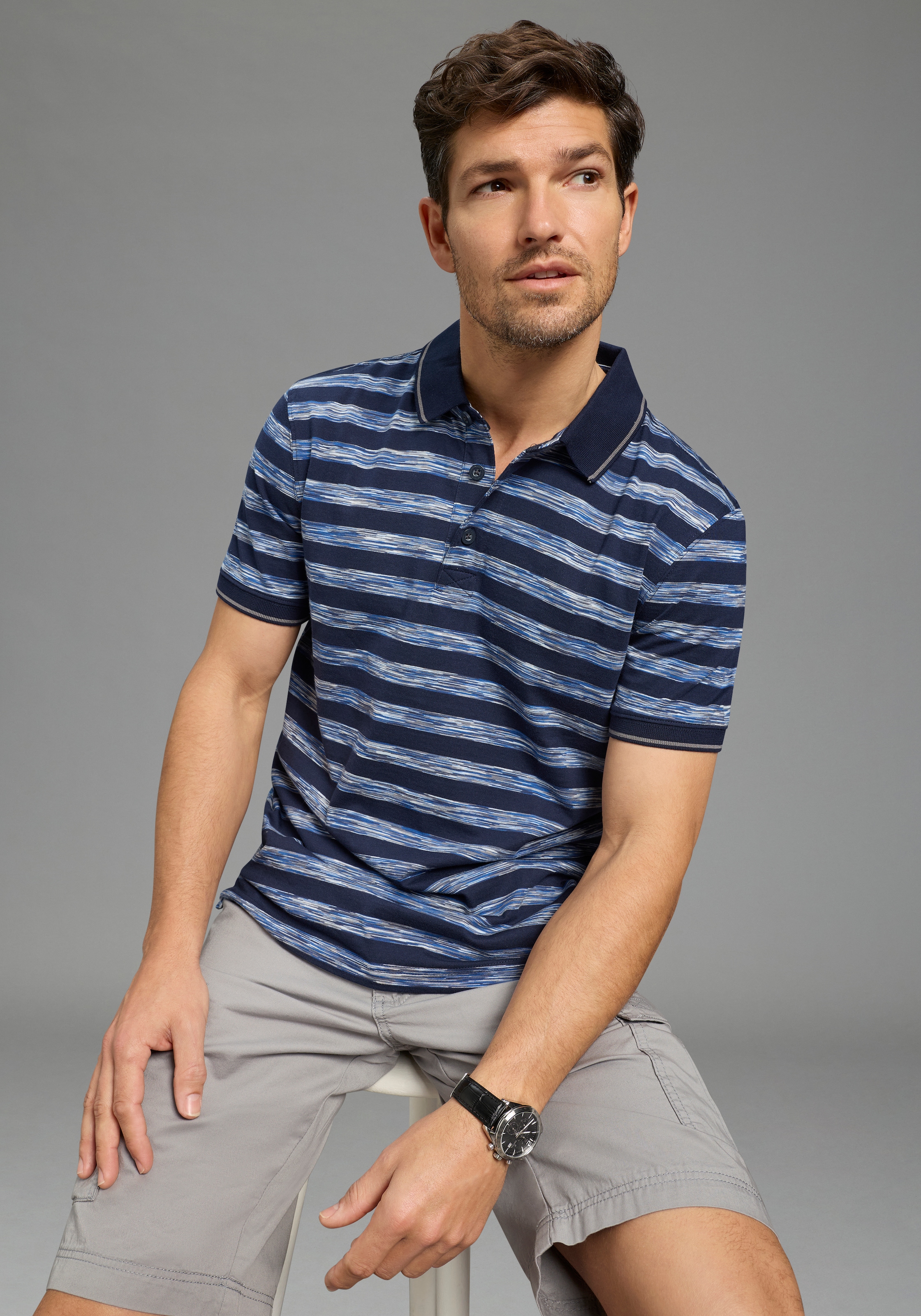 Mans World Poloshirt "Neue Kollektion" normale Passform, Kurzarm, geringelt günstig online kaufen