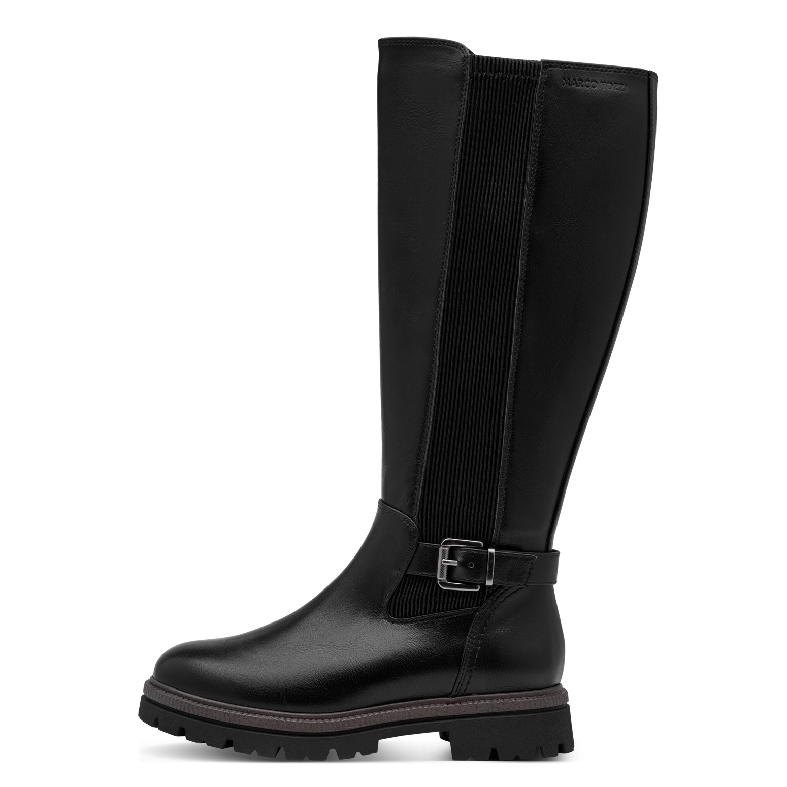MARCO TOZZI Stiefel  Blockabsatz, Langschaftstiefel mit breitem Stretcheinsatz