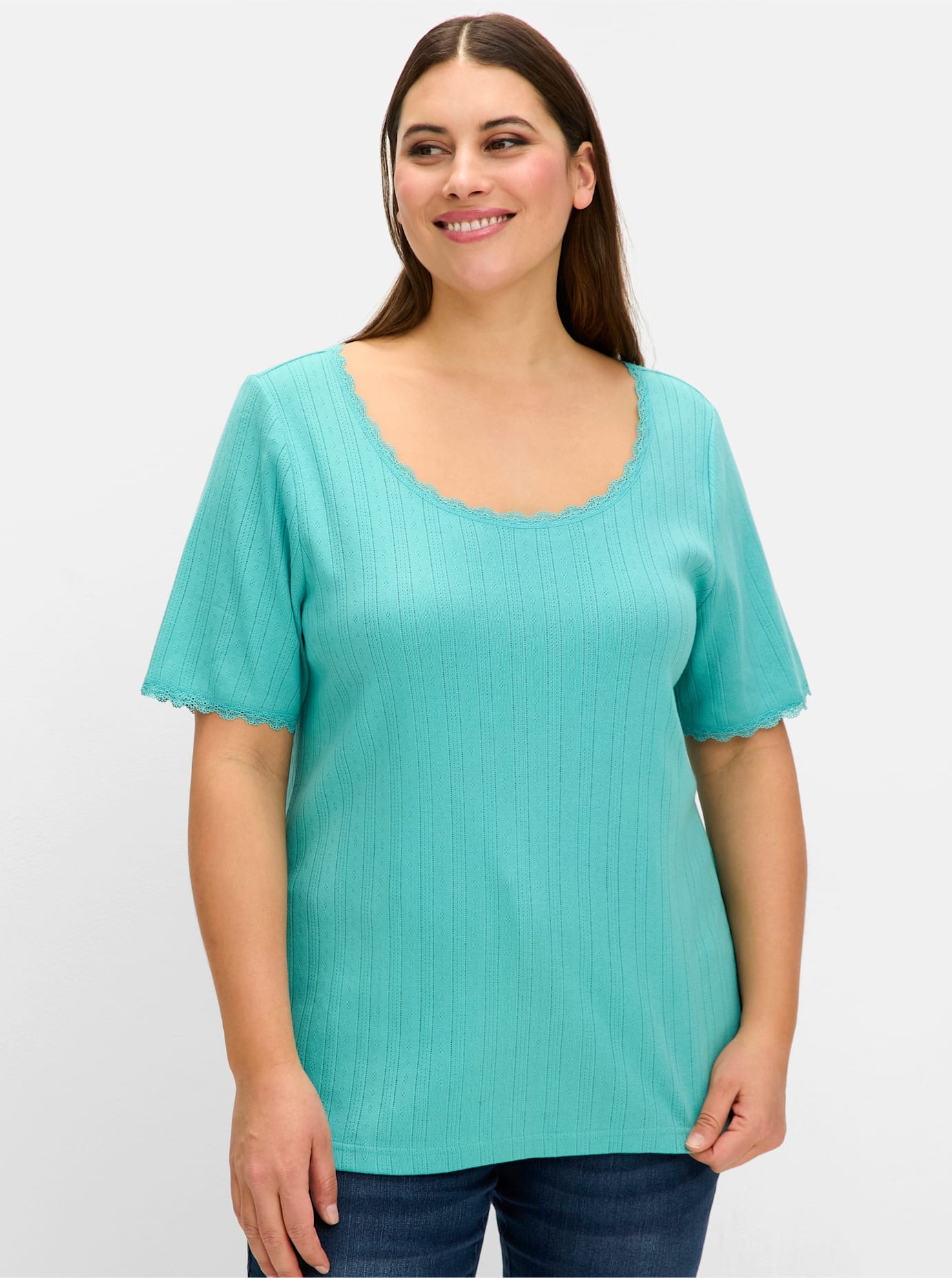 Sheego Kurzarmshirt "T-Shirt", (1 tlg.) günstig online kaufen