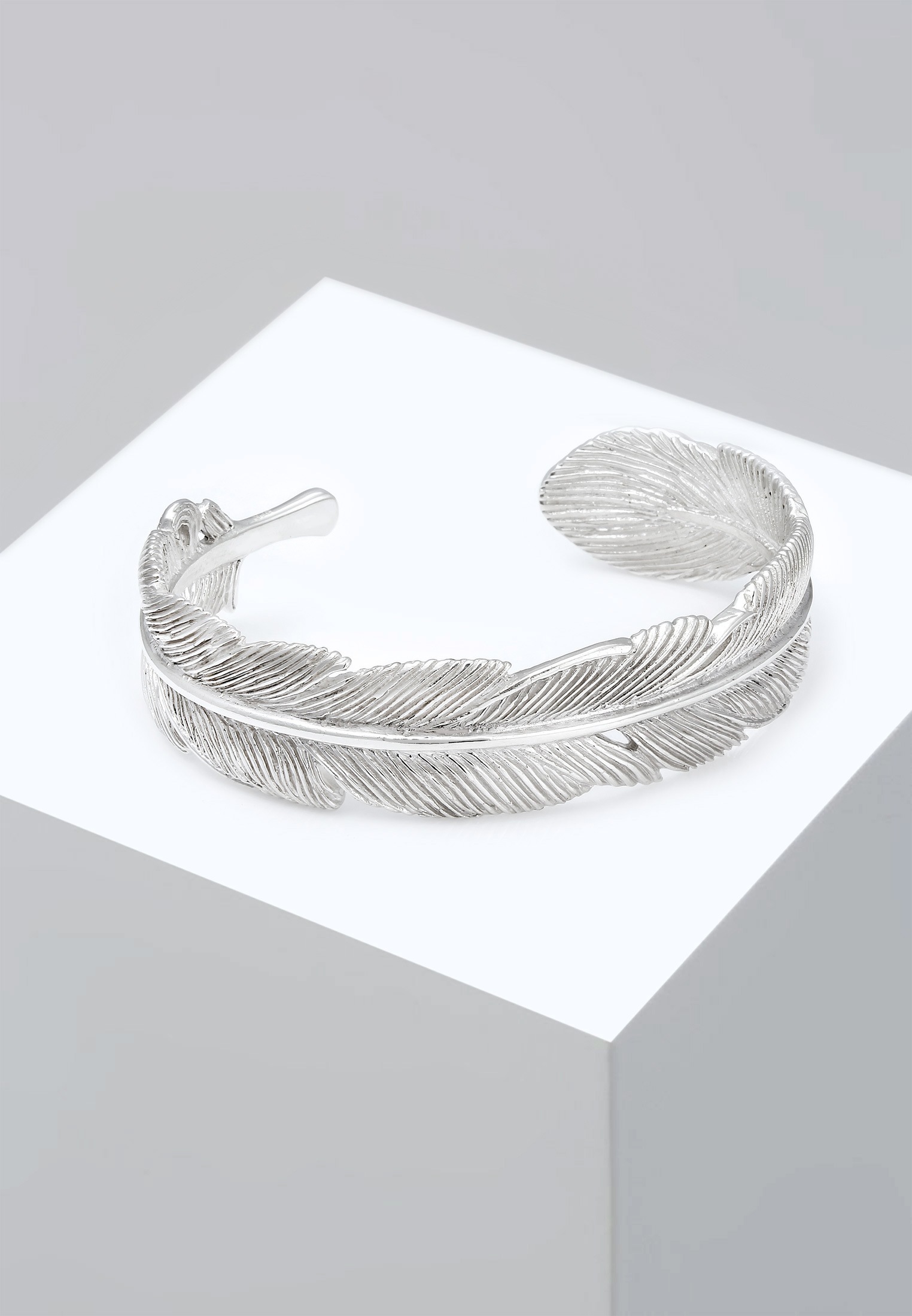 Elli Premium Armreif »Armreif Bangle Feder Boho 925 Sterling Silber«