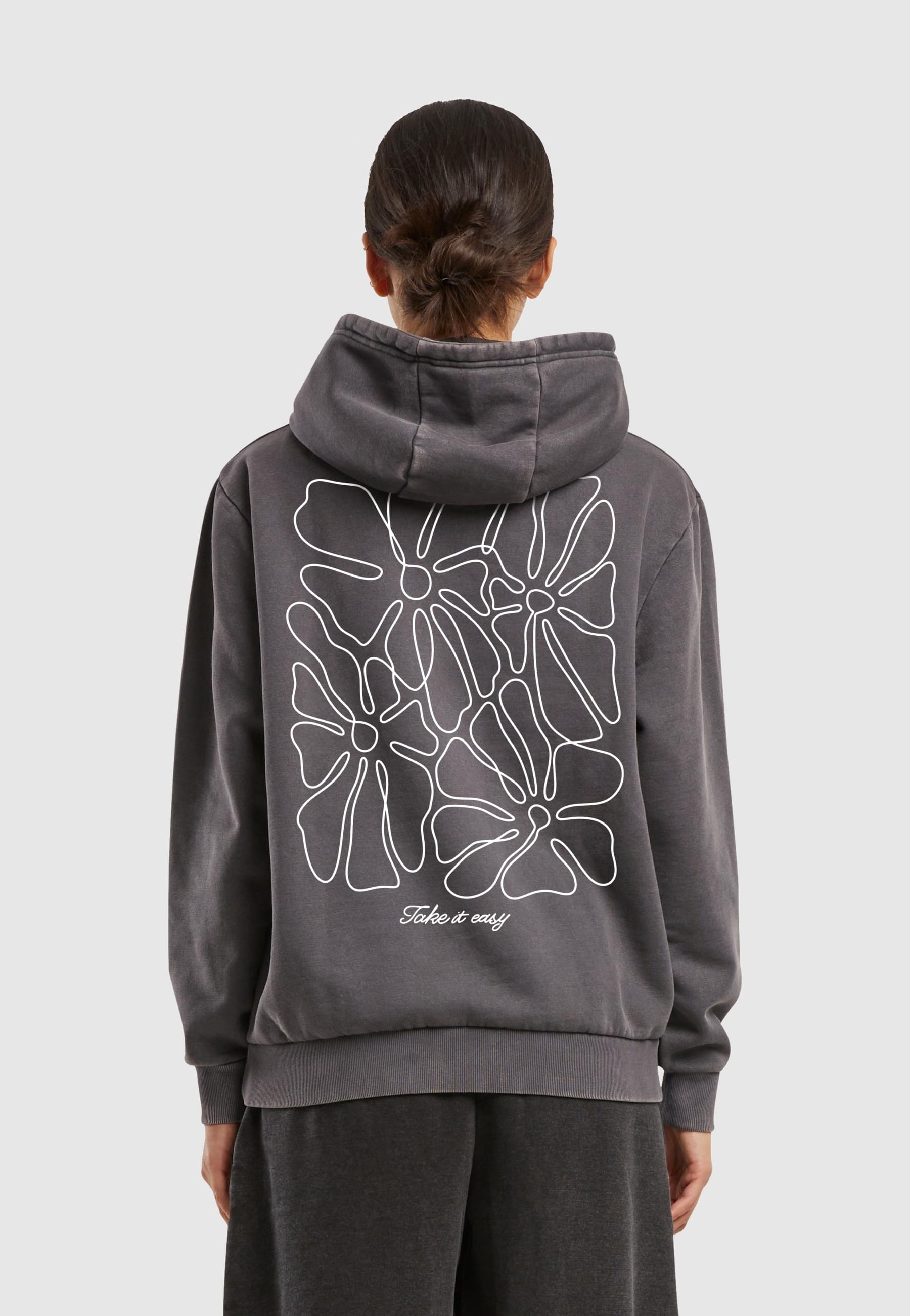 Miss Tee Kapuzenpullover »Miss Tee One Line Flowers Ladies Vintage Heavy Hoody«, (1 tlg.)