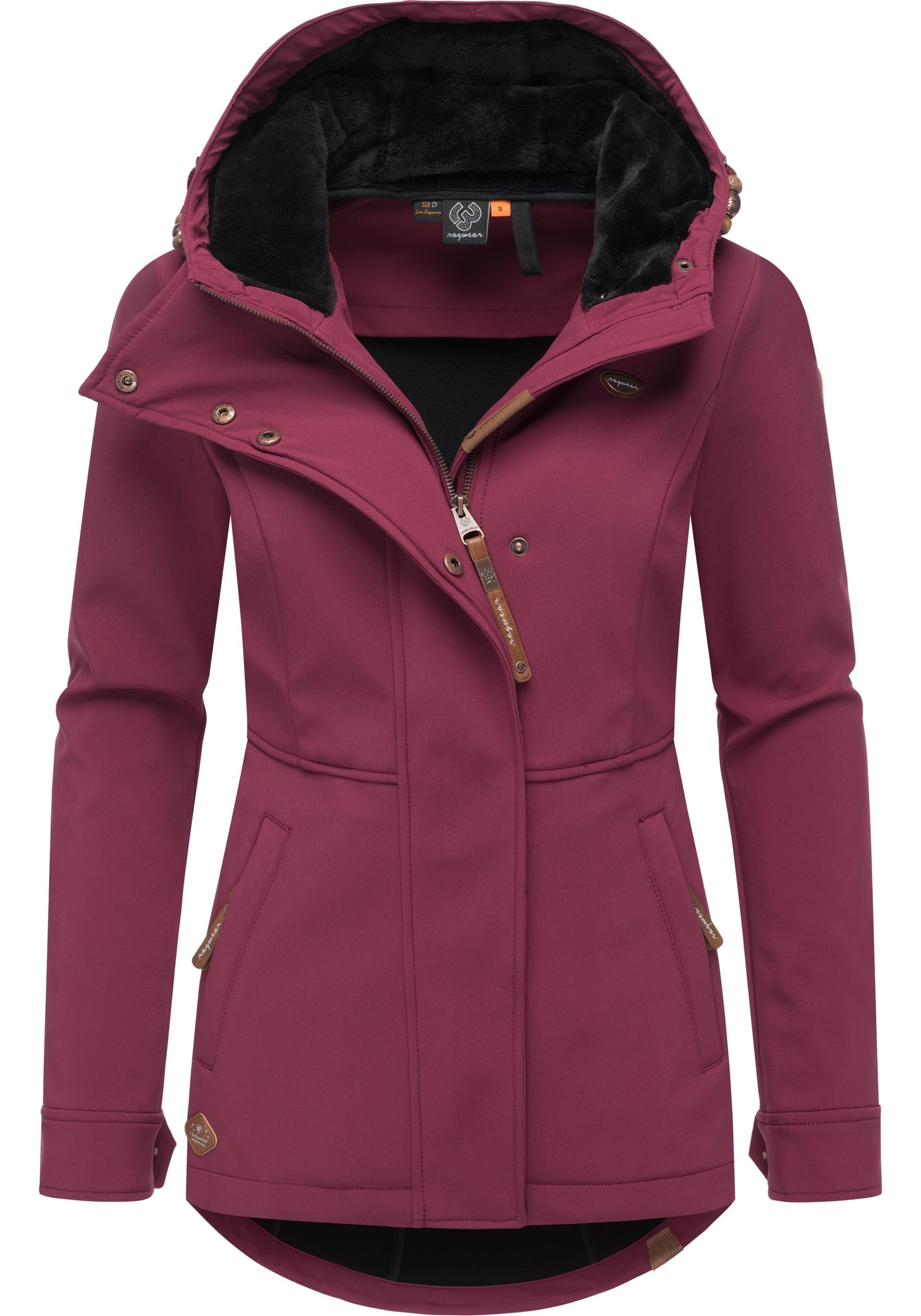 Ragwear Softshelljacke »Yba« mit Kapuze sportliche Damen Outdoorjacke mit Kapuze