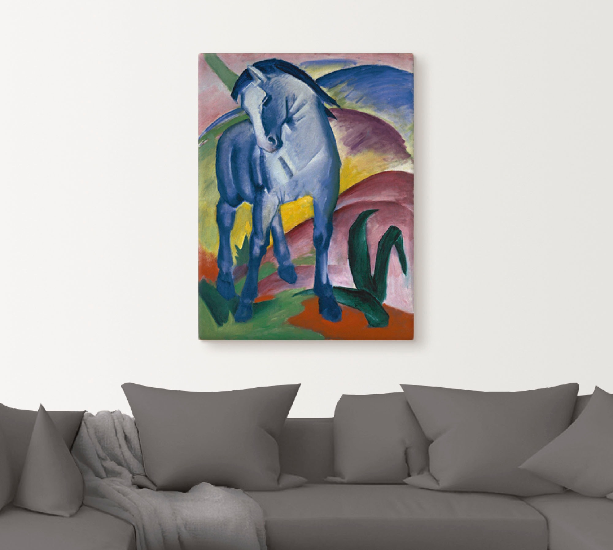 Artland Wandbild "Blaues Pferd I. 1911." Haustiere 1 Stk. tlg. als Leinwand günstig online kaufen