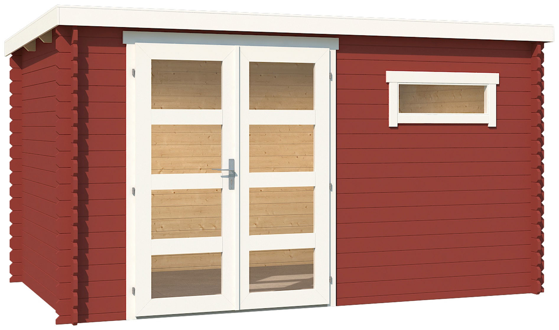 LASITA MAJA Gartenhaus »Augusta«, Blochbohlenhaus 28mm, Fundamentmass 3800x2300, Schwedenrot