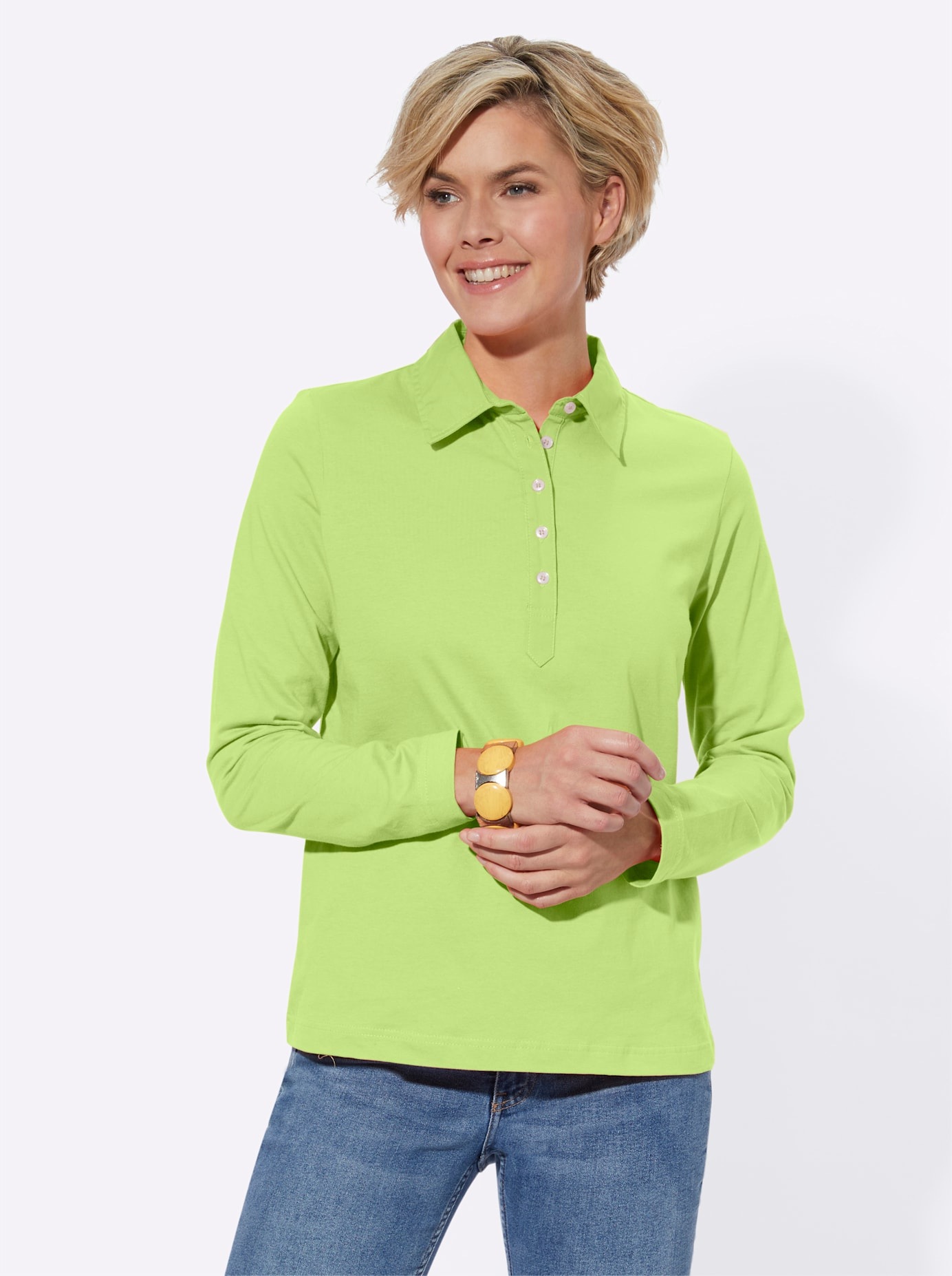 Casual Looks Langarm-Poloshirt "Poloshirt", 1 Stk. günstig online kaufen