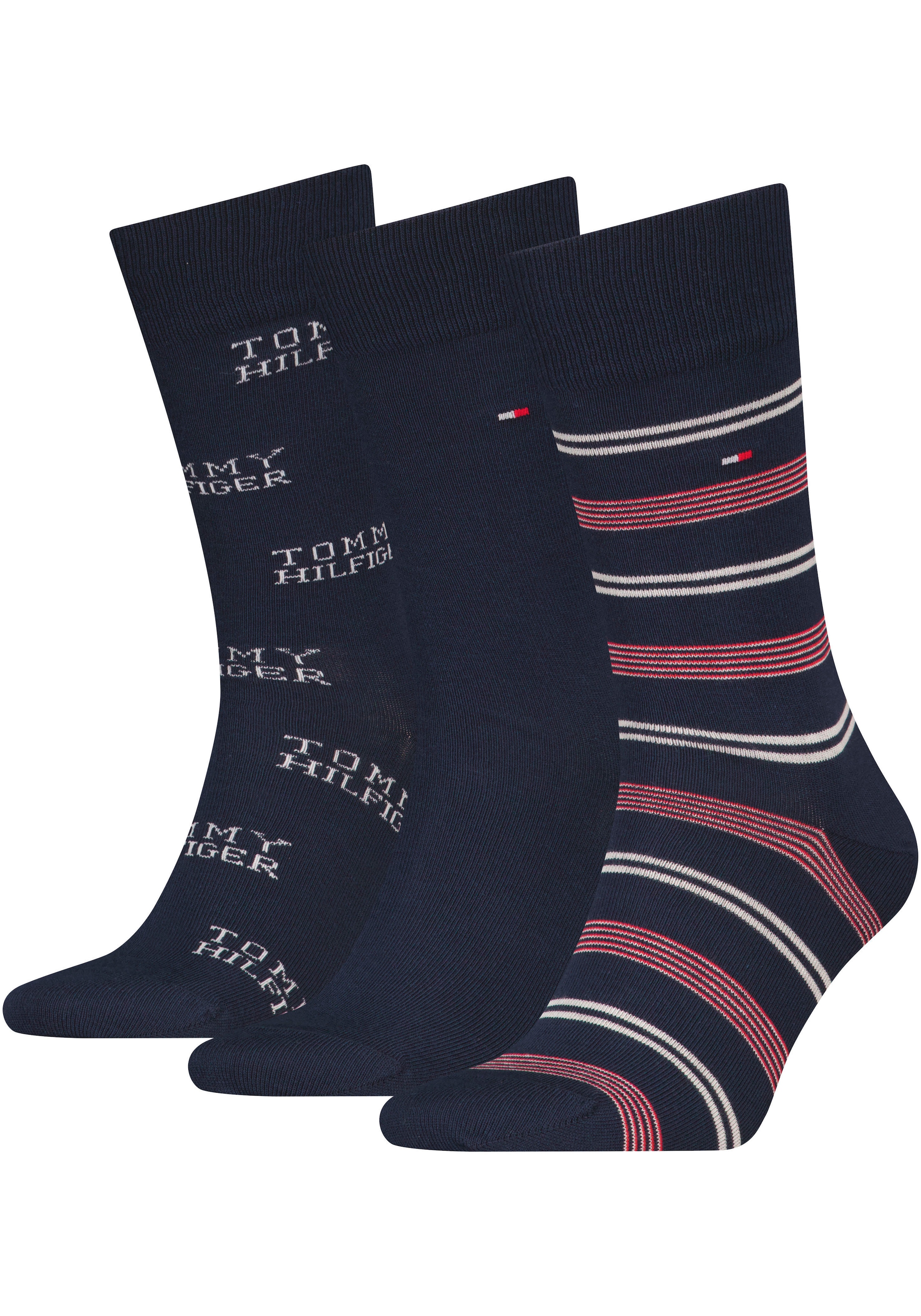 Tommy Hilfiger Socken, (3 Paar), mit auffälliger Musterung