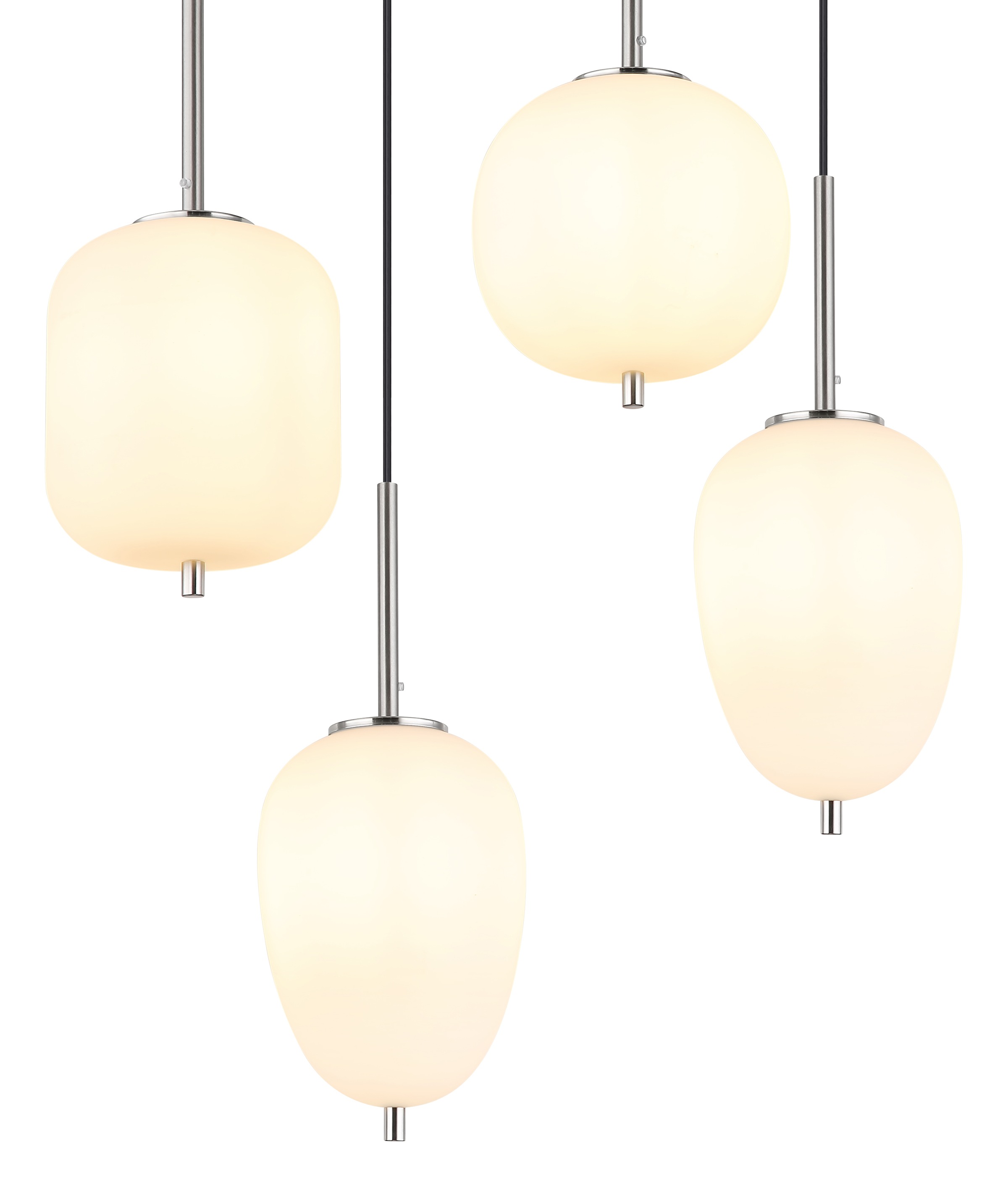 GLOBO LIGHTING Hängeleuchte »BLACKY I« E14 1 Stk. Hängelampe Glas opal unterschiedliche Gläser Esszimmer Esstisch