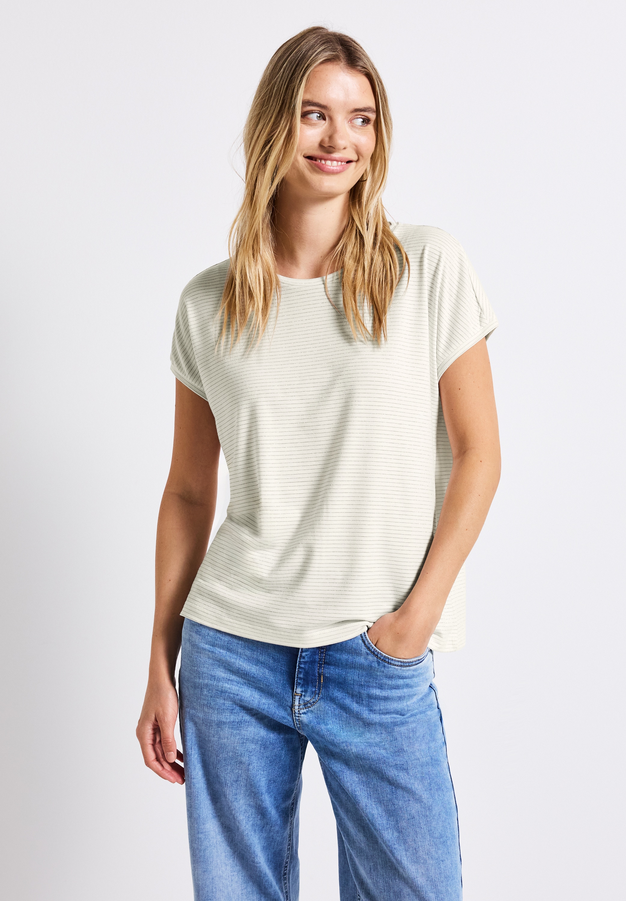 STREET ONE T-Shirt, aus elastischem Materialmix günstig online kaufen
