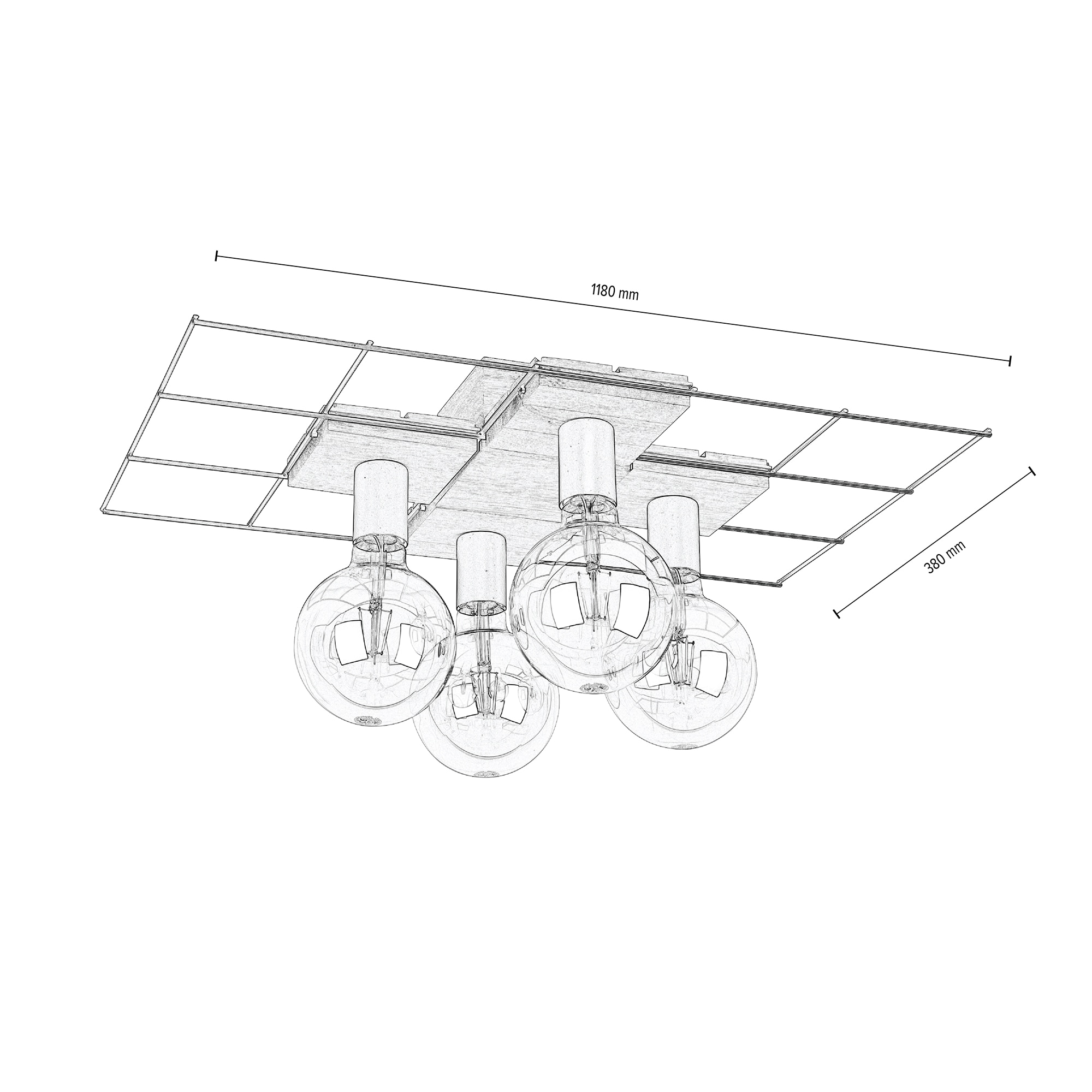 SPOT Light Nachhaltig Design, Modernes Metall, aus flammig-flammig, und 4 »CHESTER«, kaufen | BAUR Eichenholz Deckenleuchte