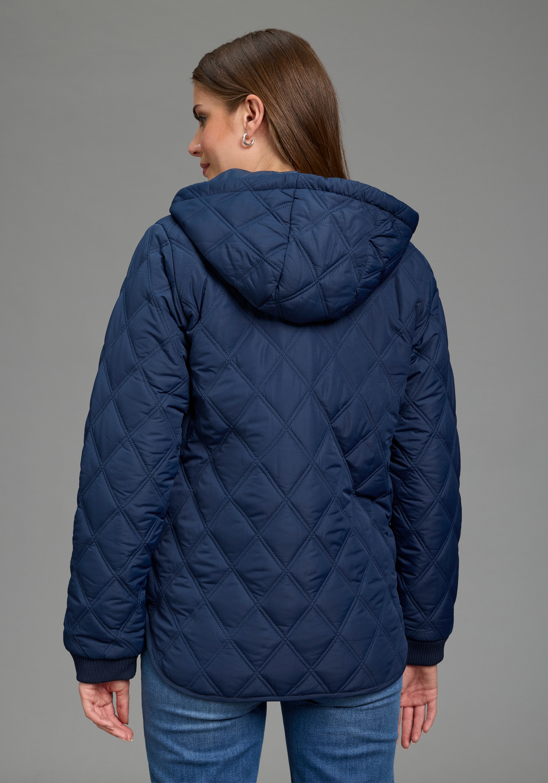 Laura Scott Steppjacke mit Kapuze Kapuze mit modernem Steppmuster für den Übergang
