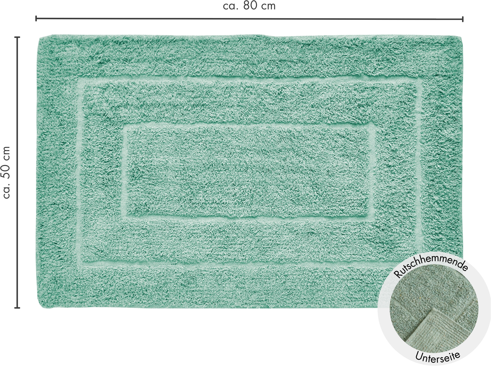 Andiamo Badematte »Havanna, 50x80 cm«, fußbodenheizungsgeeignet-schnell trocknend, Badteppich, Uni Farben, Hoch-Tief Effekt, verschiedene Designs