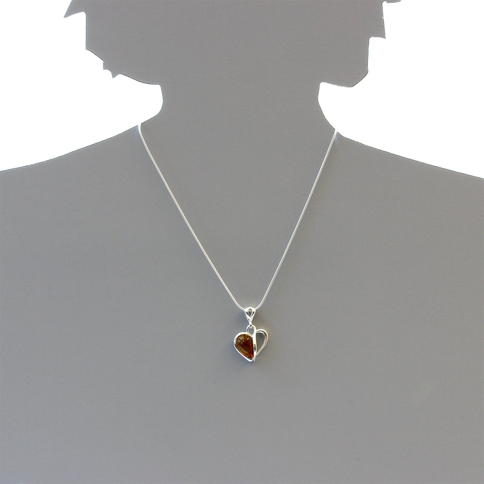 OSTSEE-SCHMUCK Kette mit Anhänger »- Herz - Silber 925/000 - Bernstein«