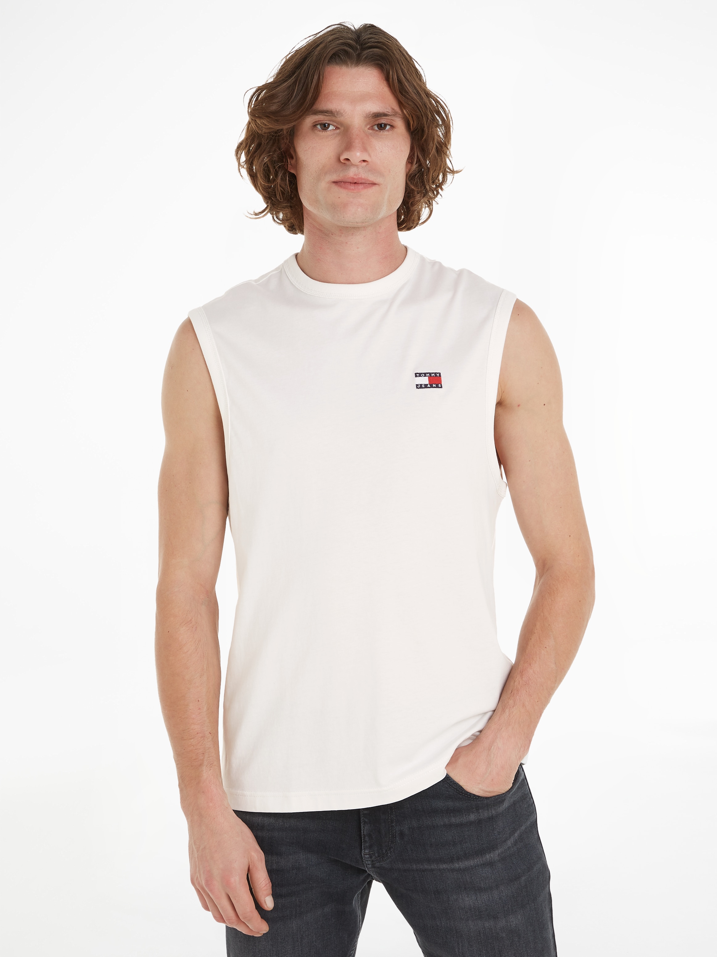 Rundhalsshirt »TJM REG BADGE TANK TOP EXT«, mit Logoprägung