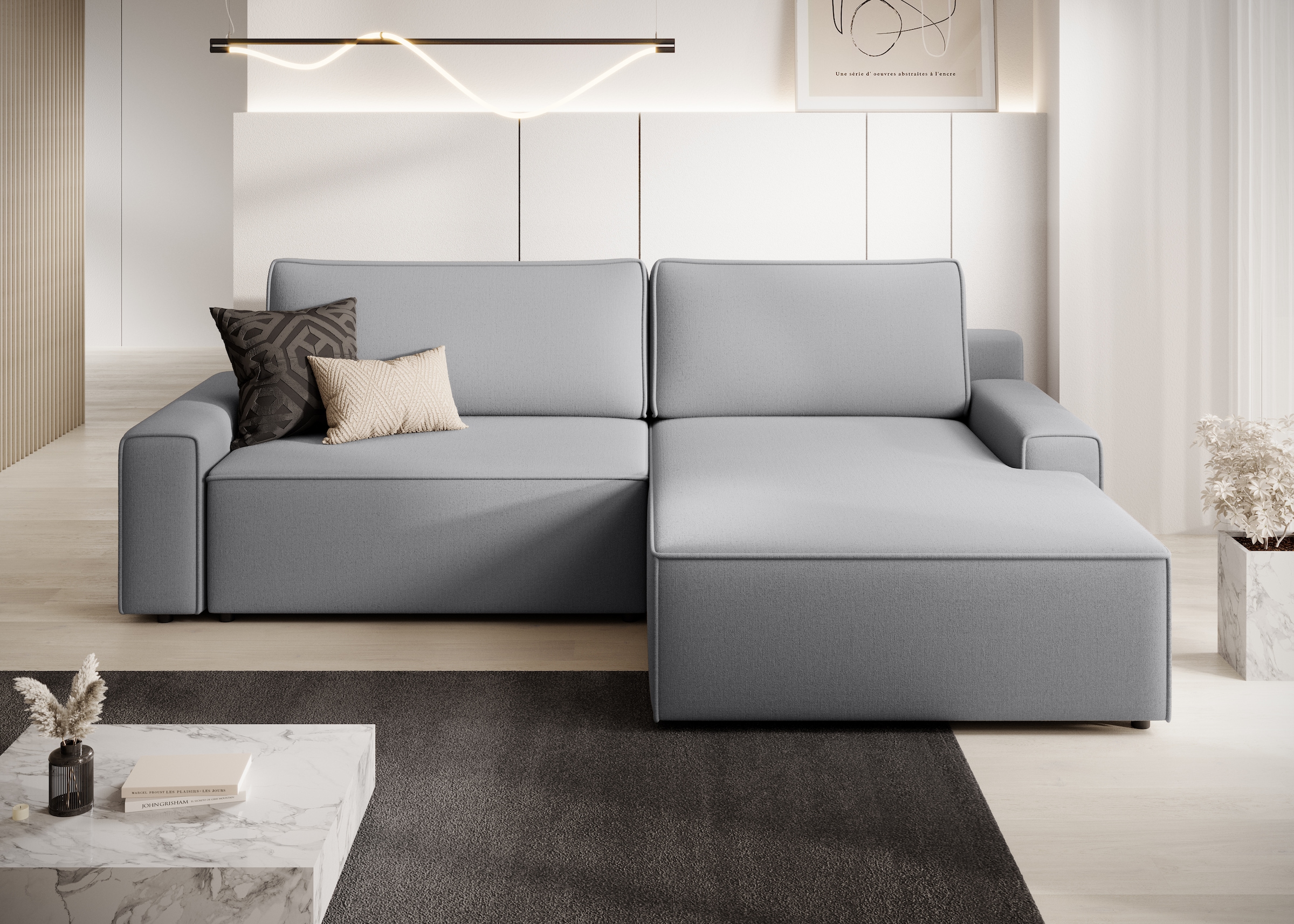 TRENDMANUFAKTUR Ecksofa »Challenge, Schlafsofa mit Bettkasten, Couch in L-Form, Breite 245 cm«, Recamiere beidseitig montierbar, auch in trendigem Cordstoff