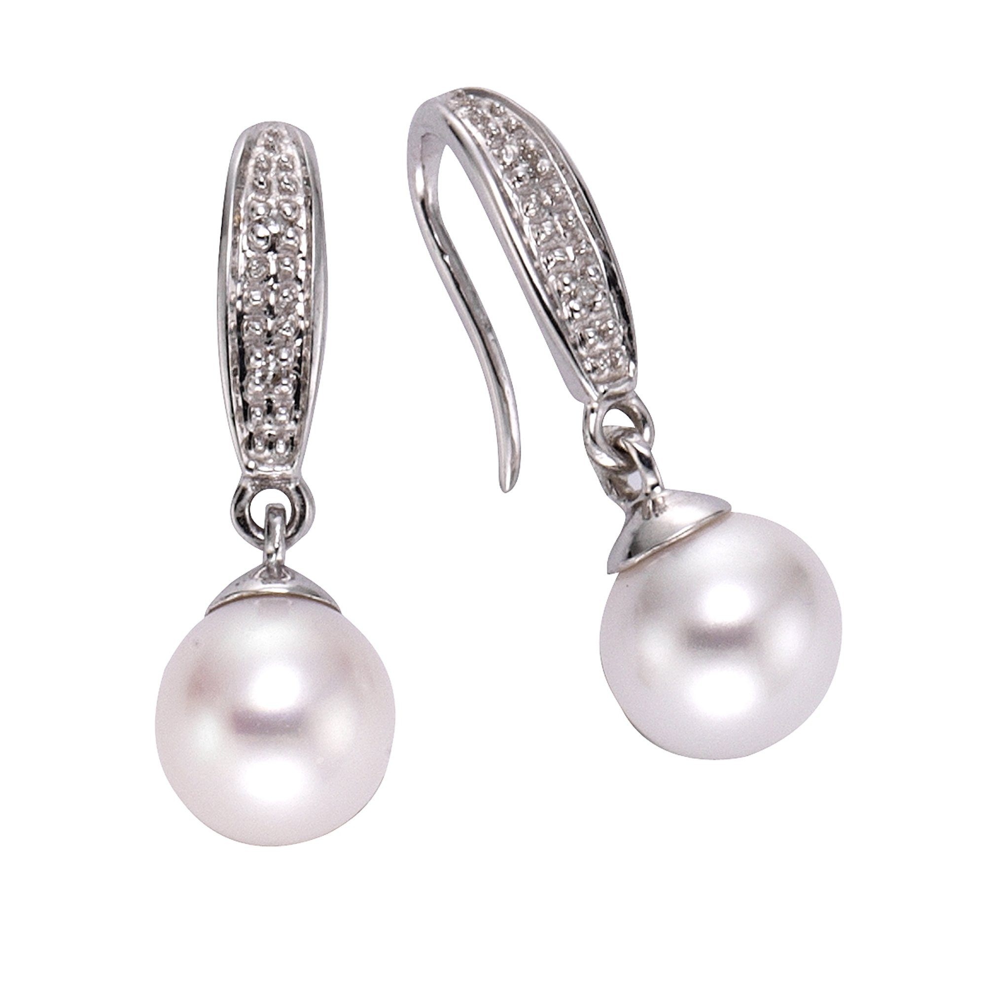 Diamonds by Ellen K. Paar Ohrhänger »333/- Weißgold Perle Diamant 0 01ct.«