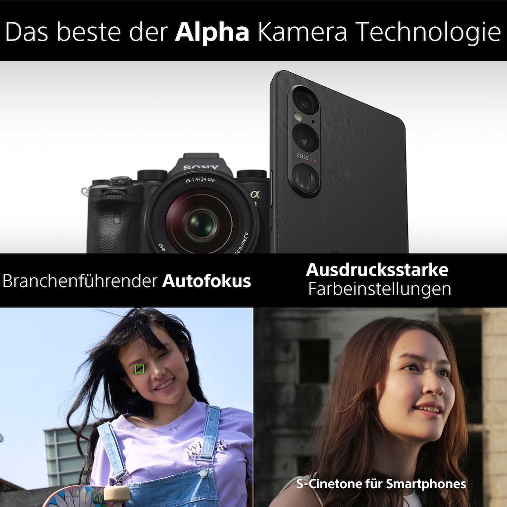 Sony Smartphone »XPERIA 1V«, schwarz, 16,5 cm/6,5 Zoll, 256 GB Speicherplatz, 52 MP Kamera
