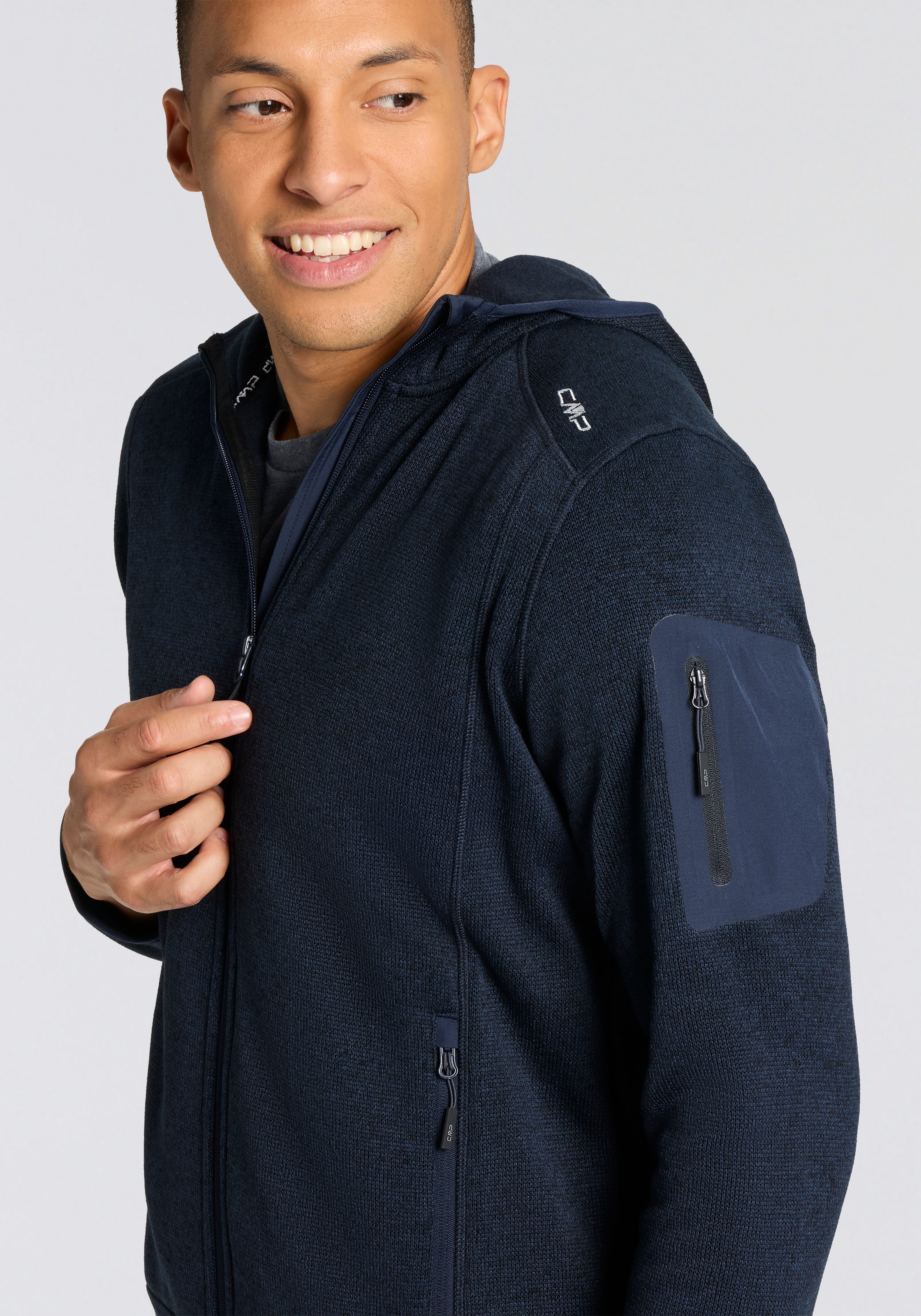 CMP Strickfleecejacke »MAN JACKET FIX HOOD«, (1 St.), mit Kapuze